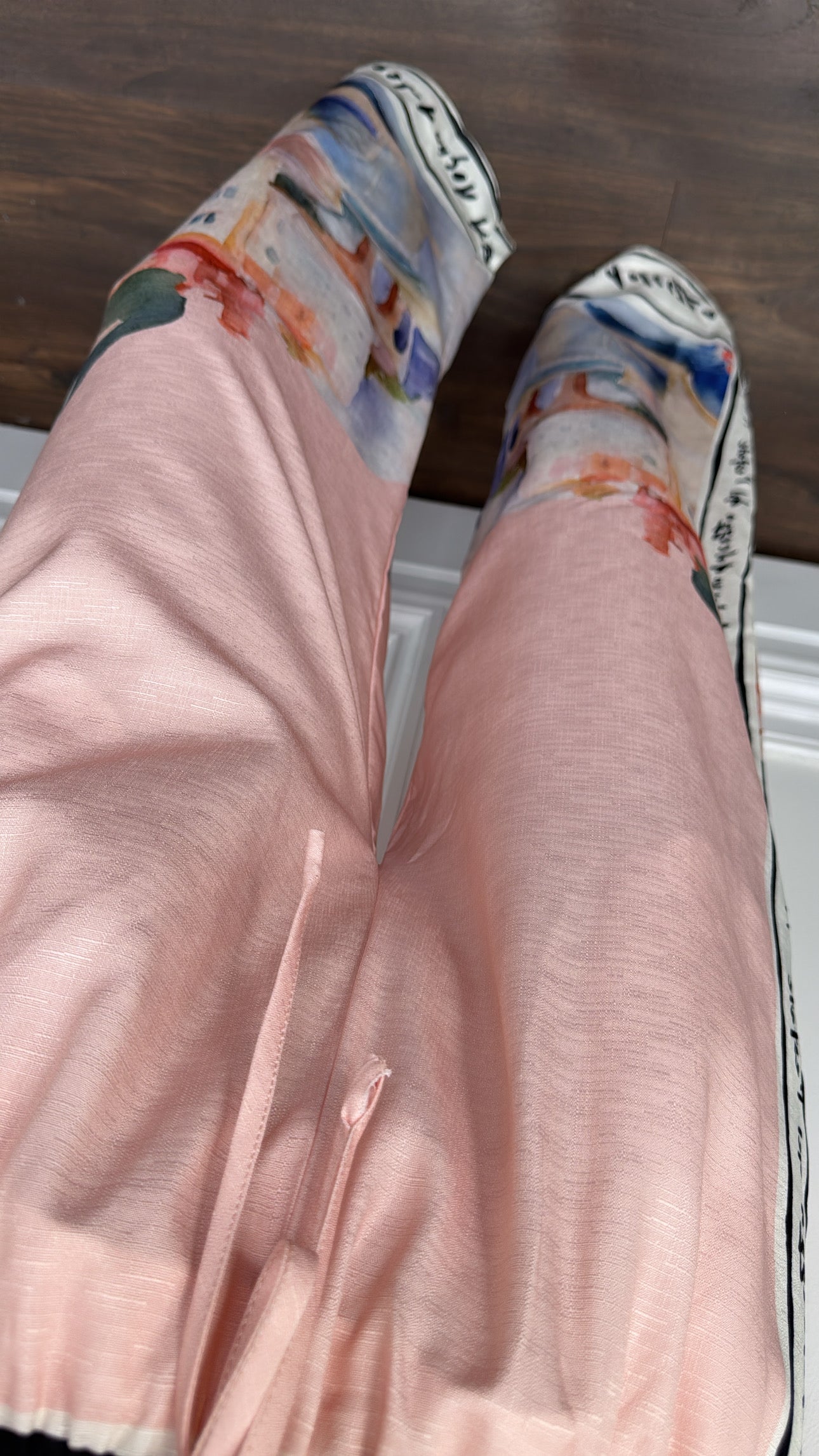 BIANCA pink print wide leg trousers