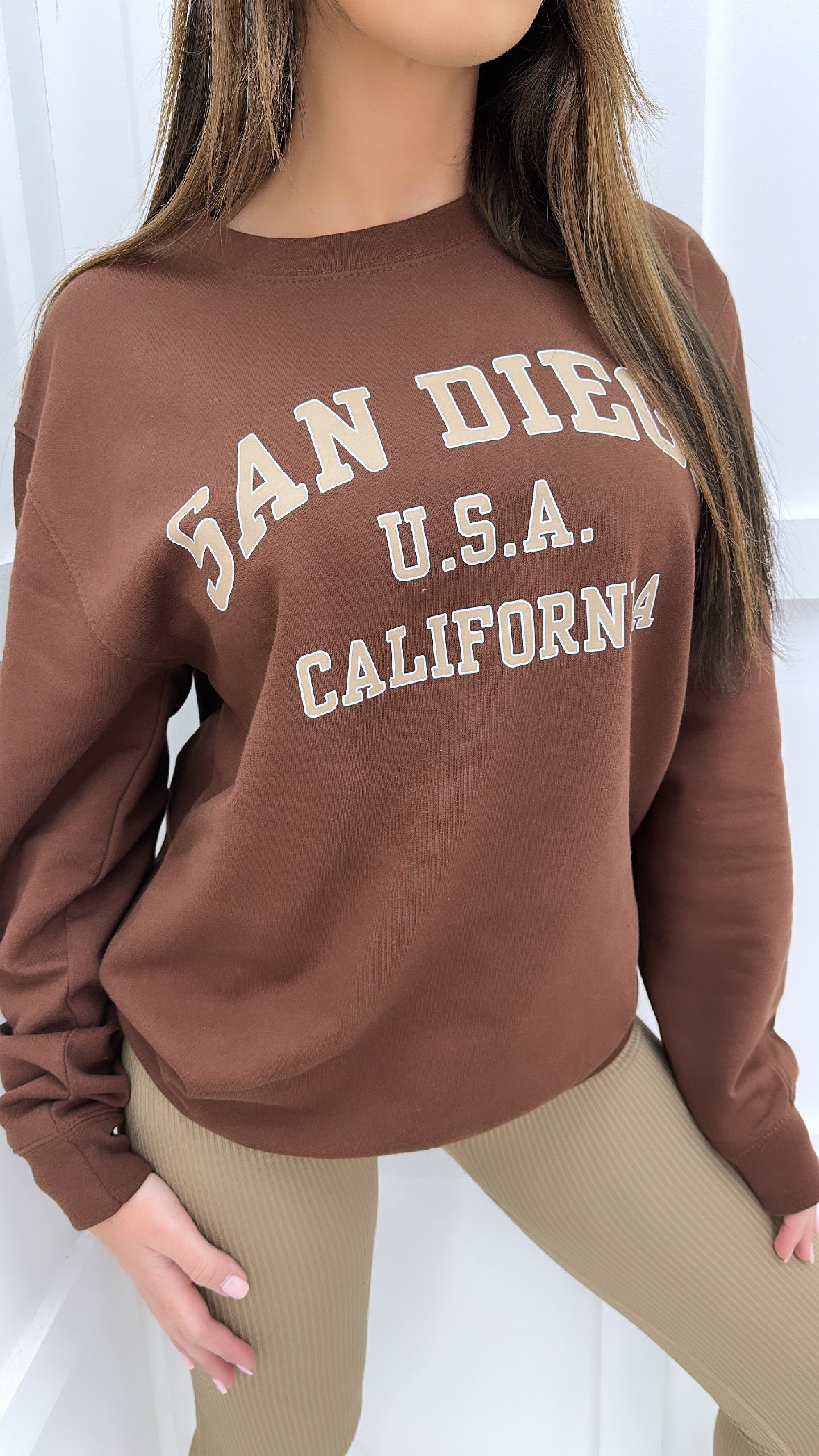 SAN DIEGO chocolate slogan sweatshirt