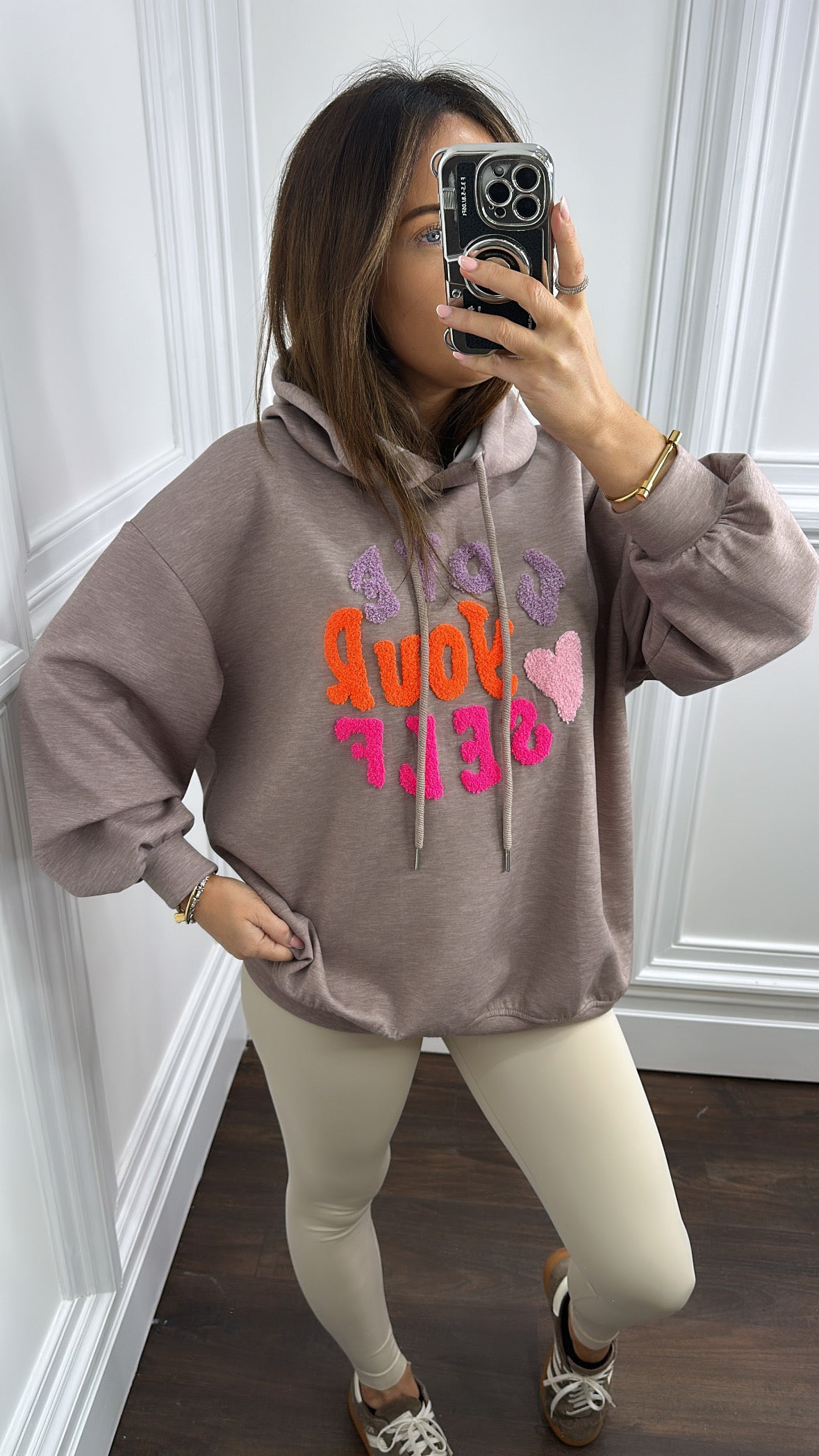 LOVE YOURSELF mocha hoody