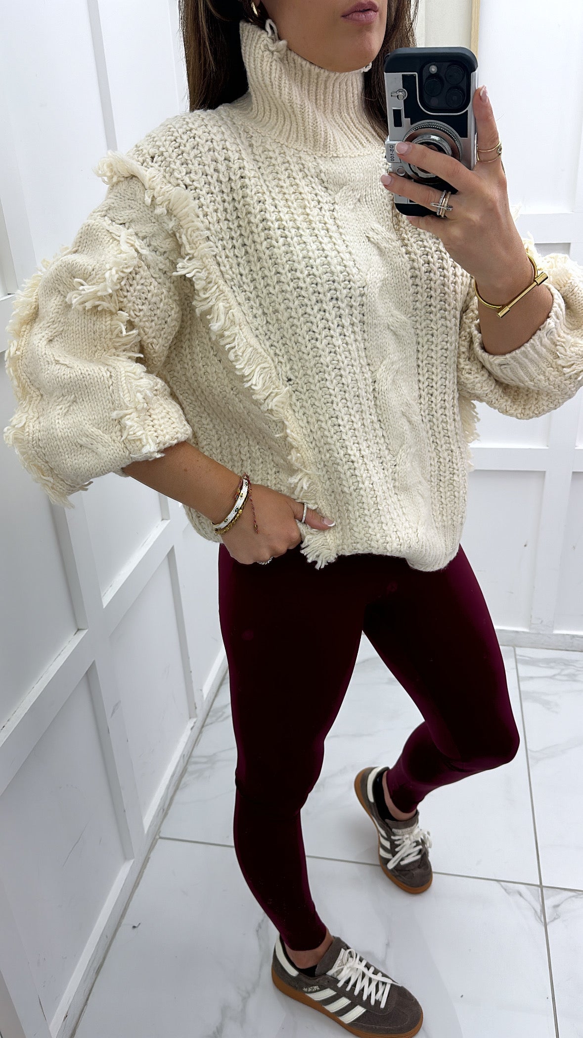 CALLIE cream cable knit jumper