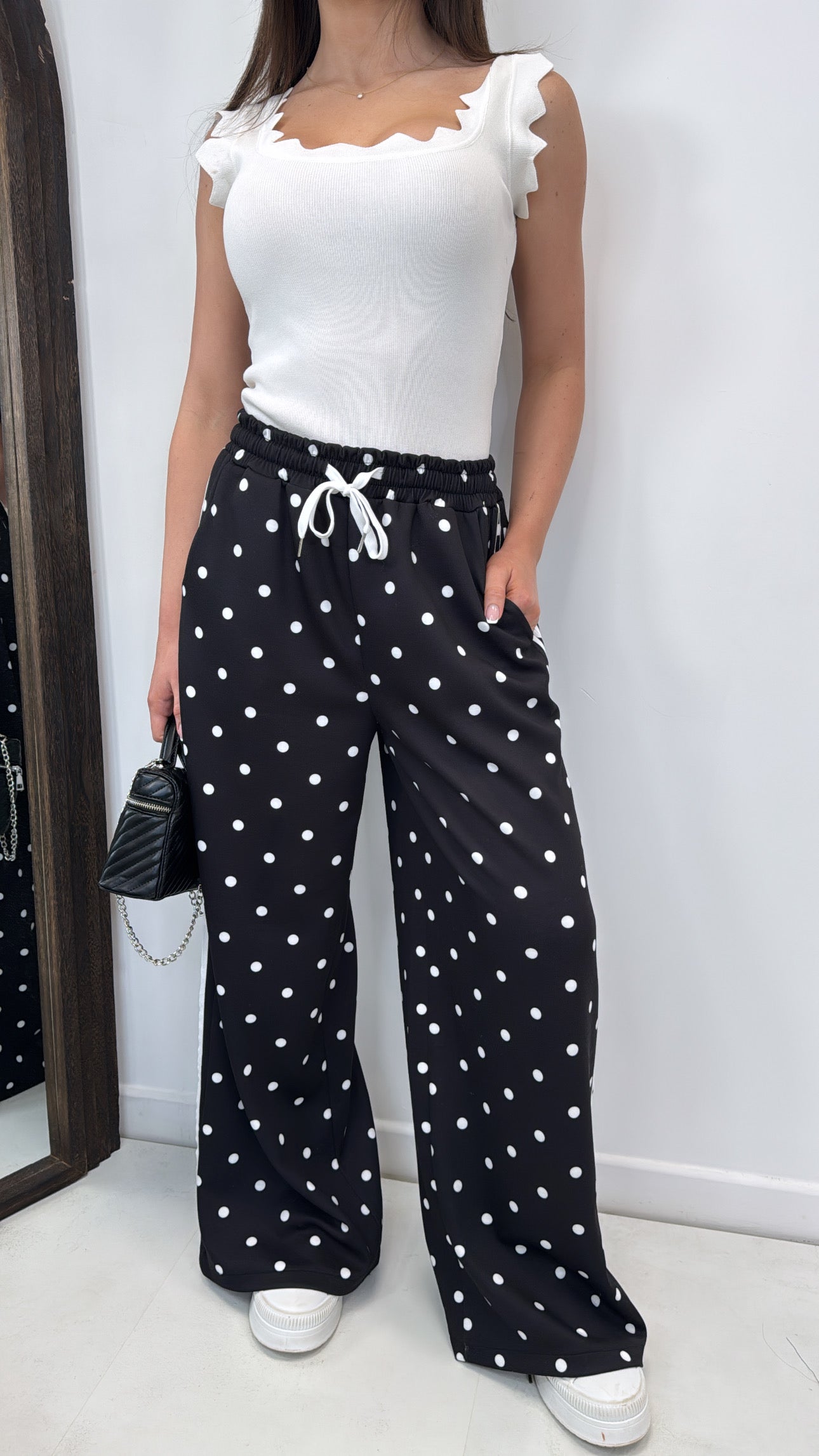 JESSICA black polka dot joggers
