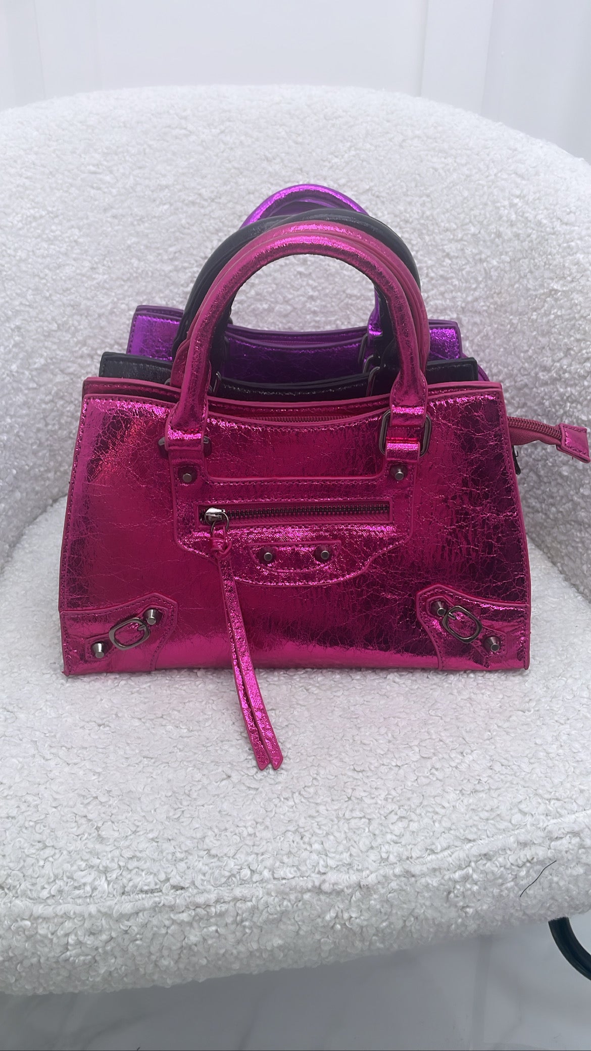 HARPER pink zip detail grab bag