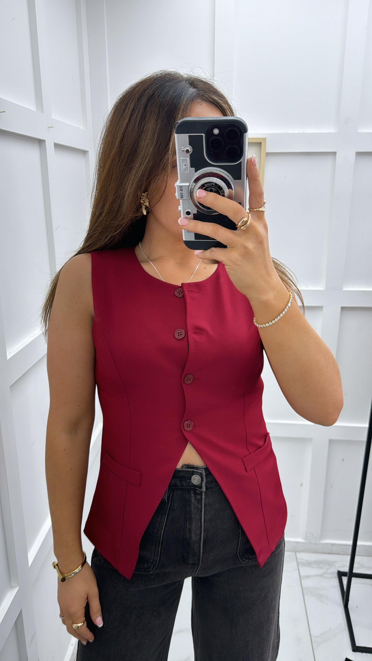 KAYLA burgundy tailored waist coat