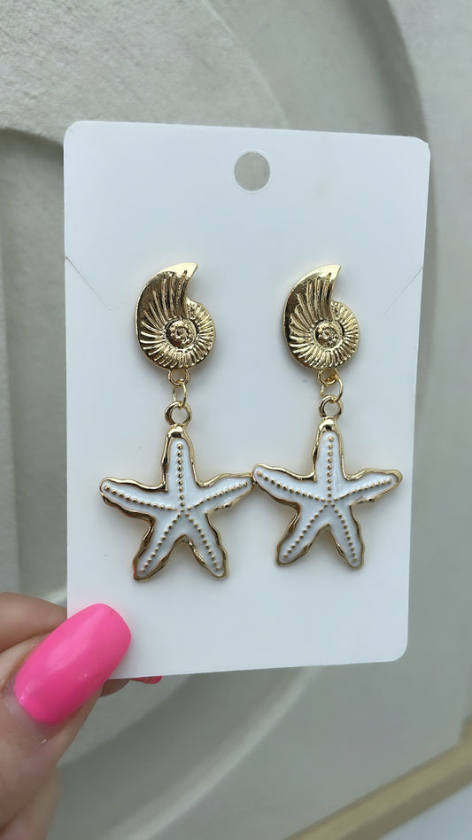 STELLA gold starfish drop earrings