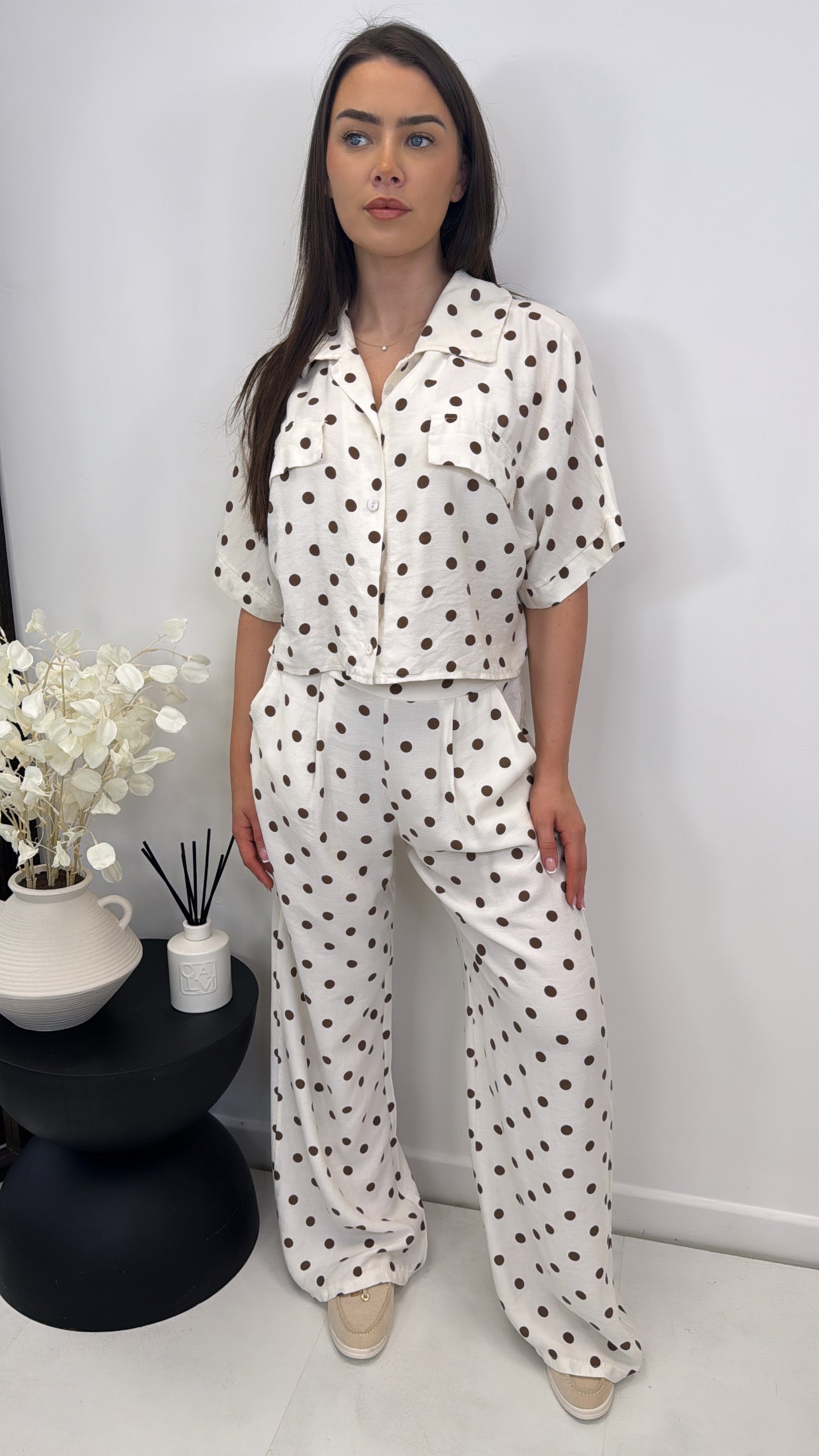 MADDISON cream polka dot co-ord