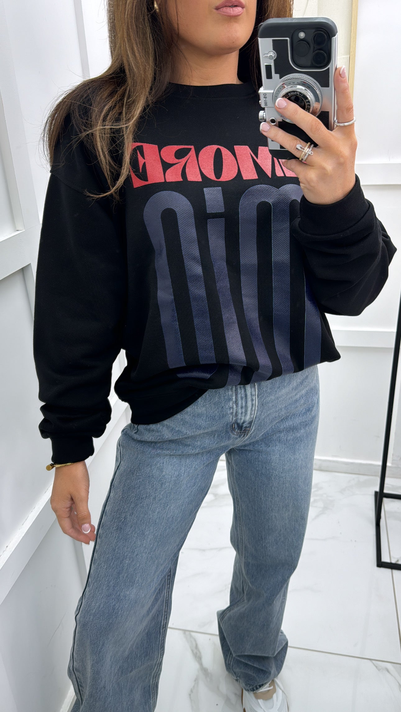 AMORE MIO black slogan sweatshirt