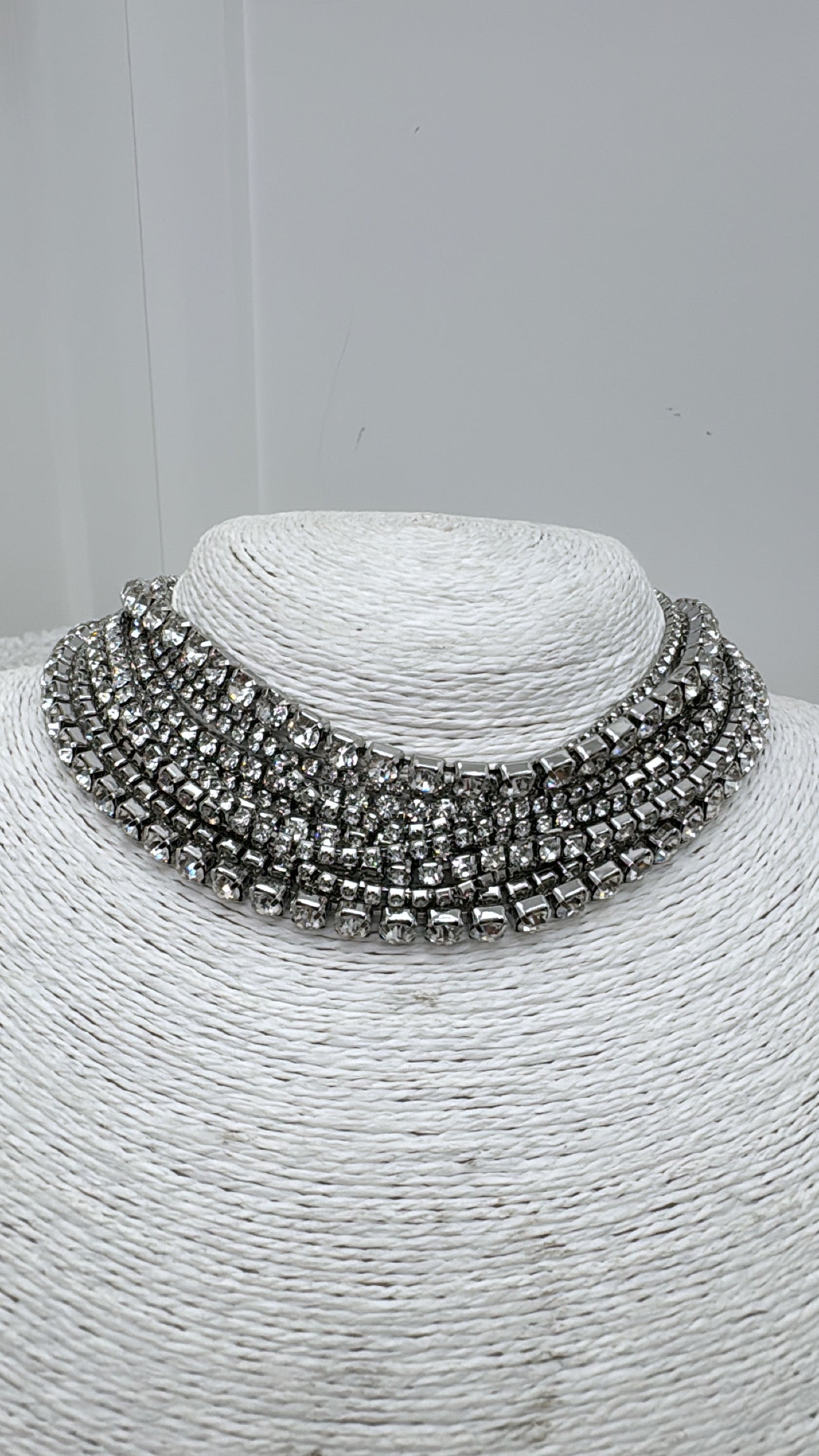 SADIE silver diamonte choker