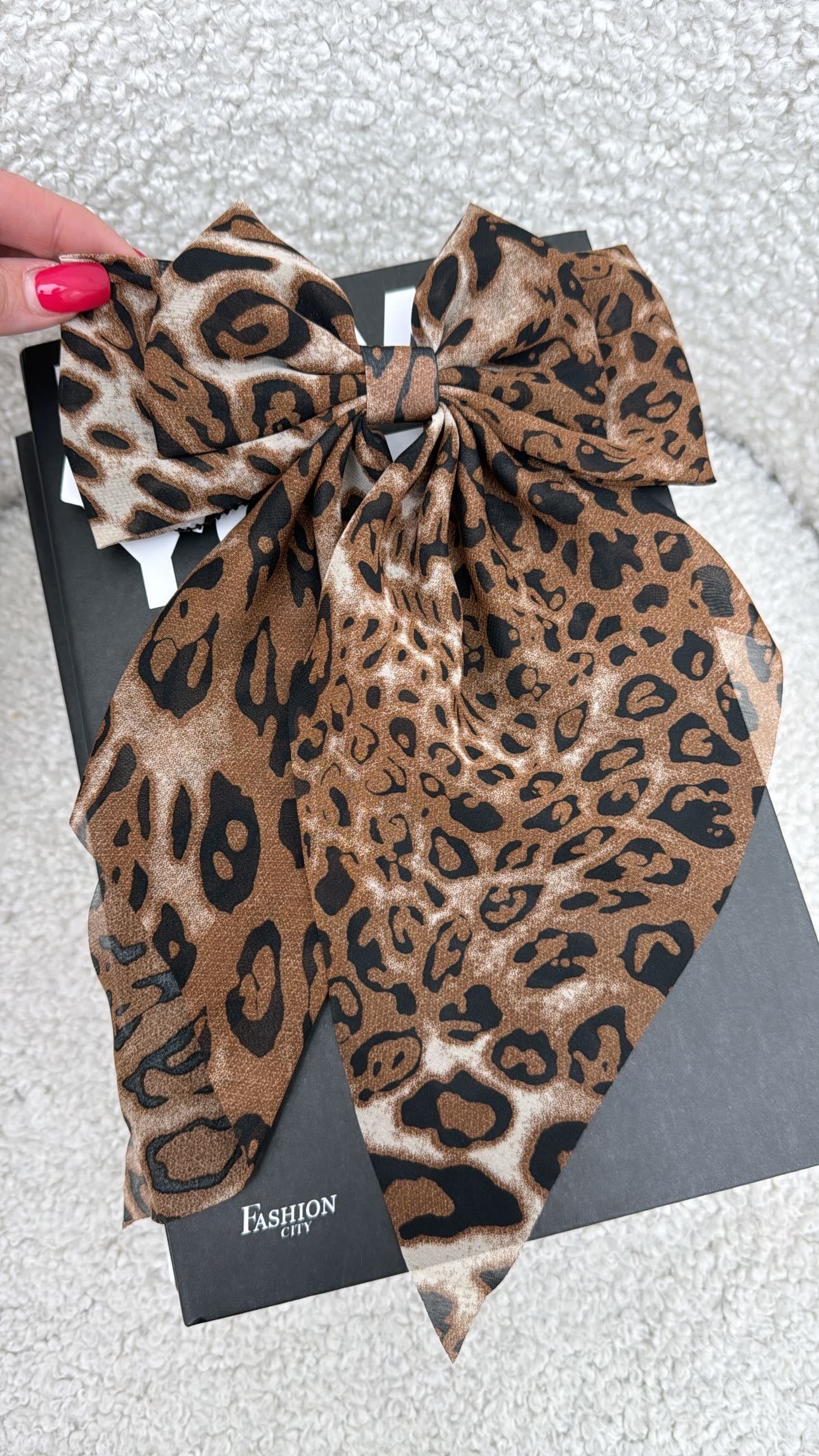 MIA dark brown leopard print bow hair clip