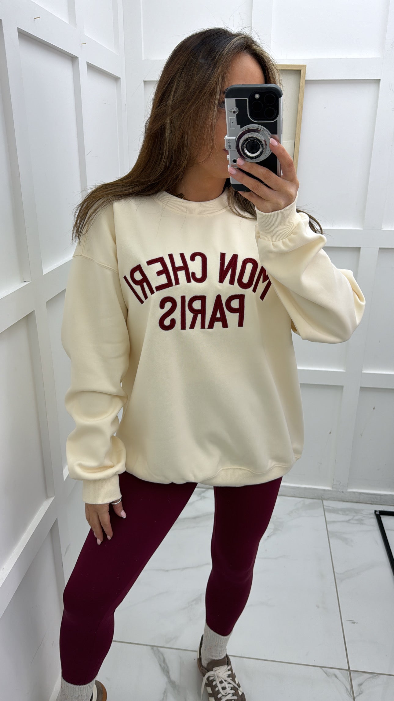 MON CHERI PARIS cream oversized sweatshirt