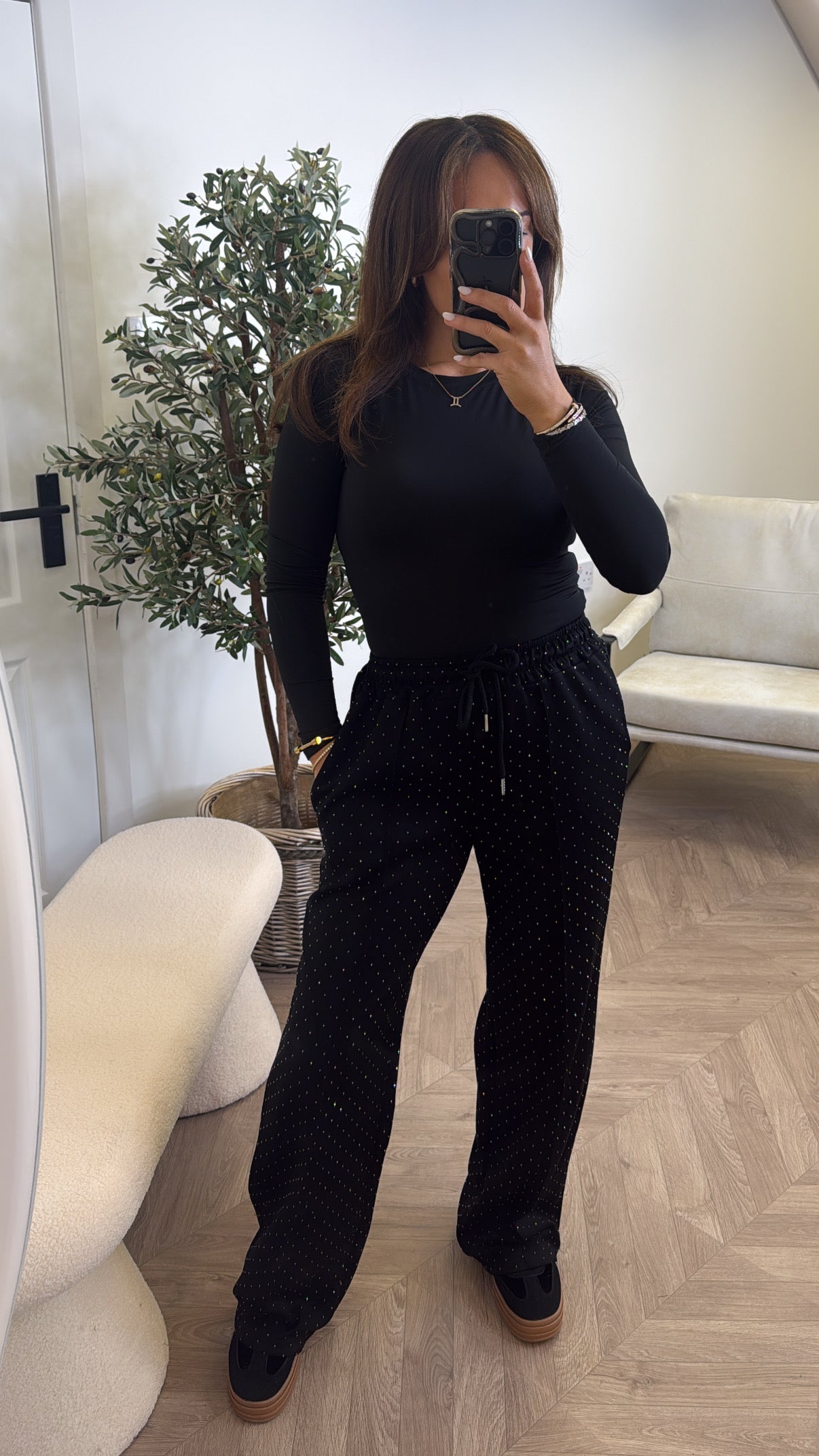 LIVVY black stud super soft joggers