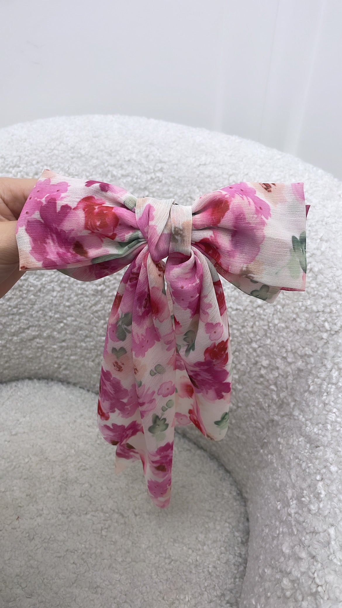 MIA pink floral bow hair clip