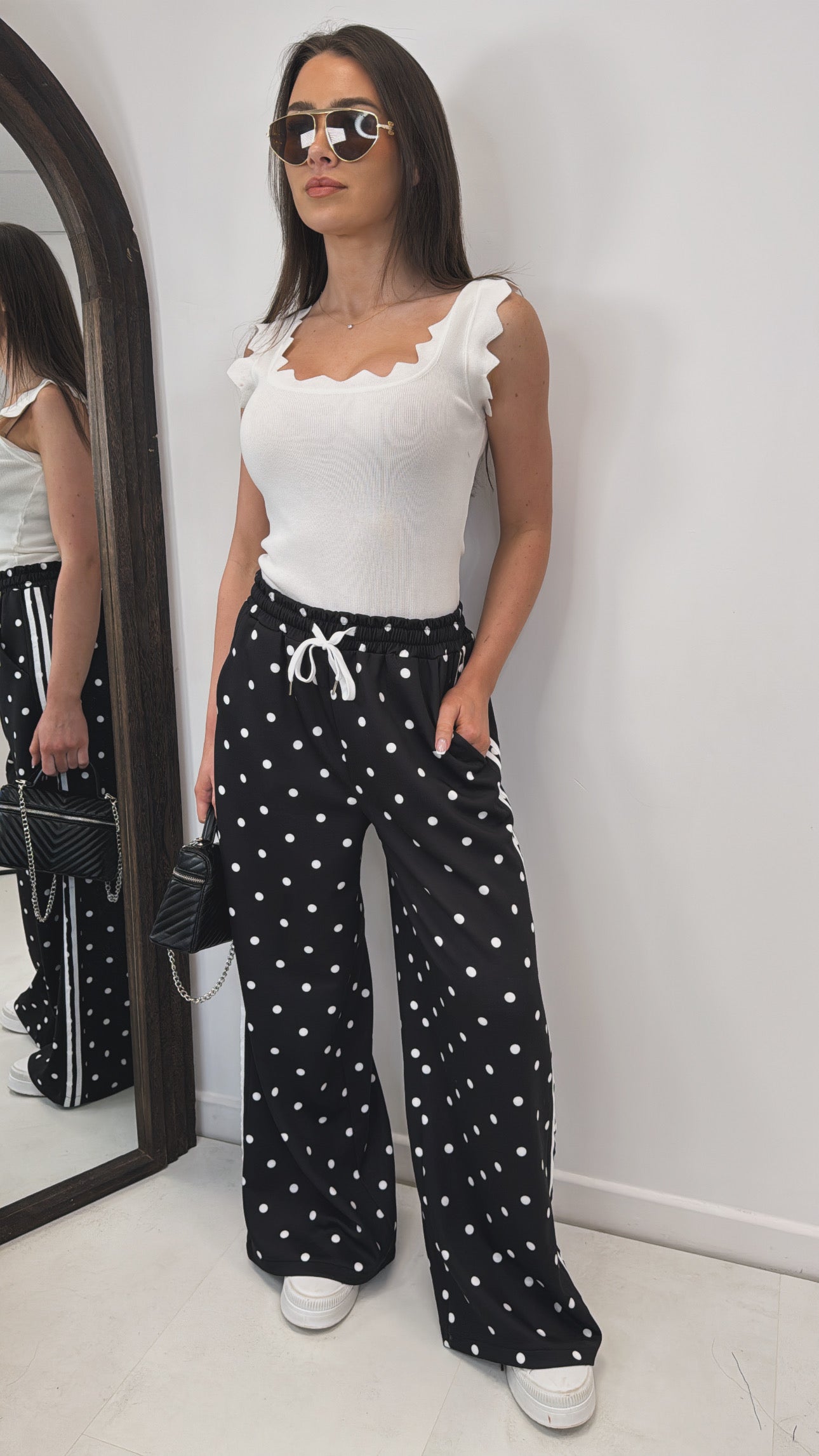 JESSICA black polka dot joggers