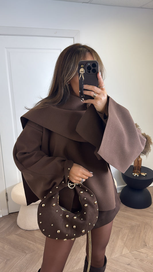 YARA light brown layered cape