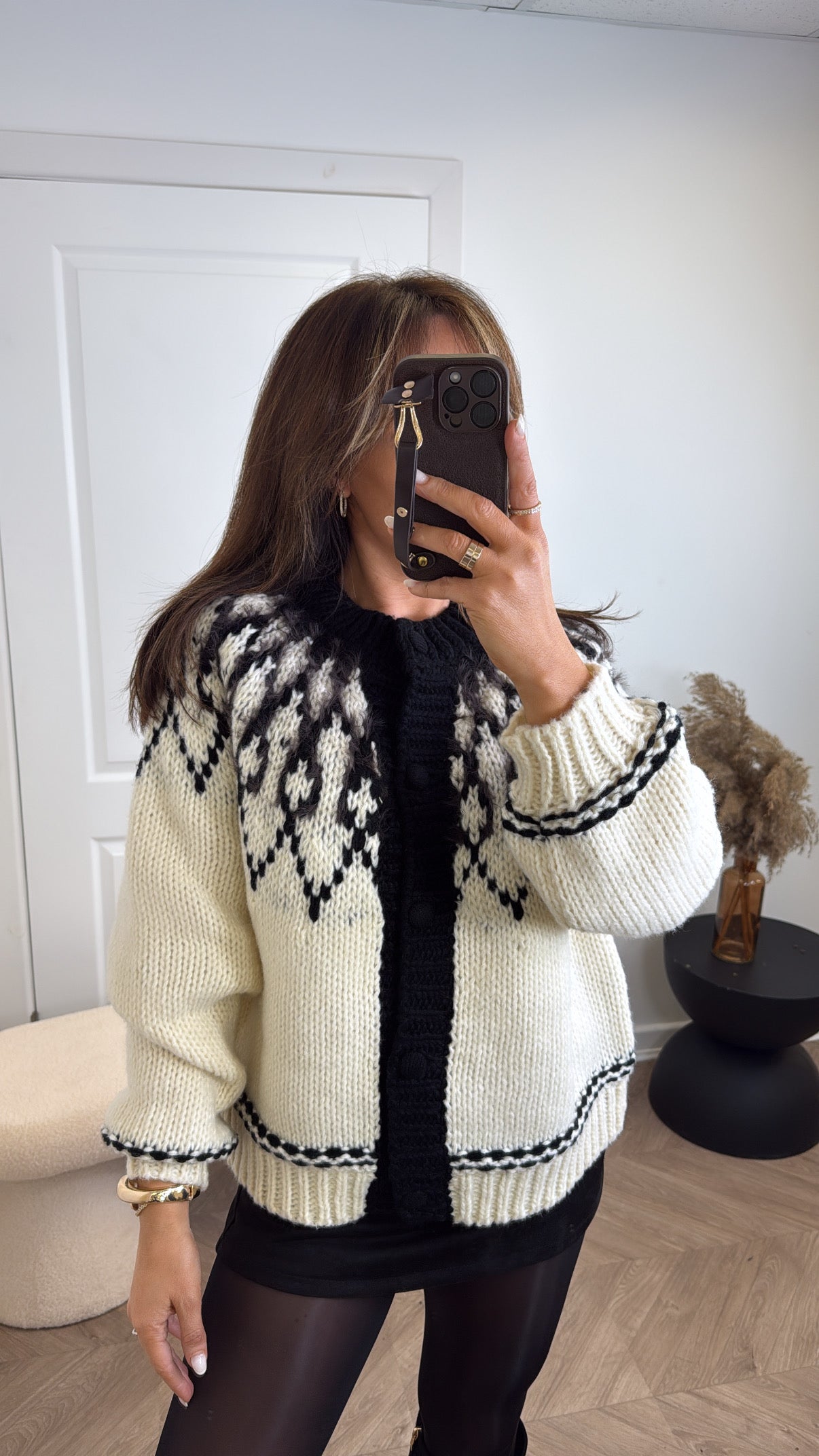 MILEY cream fairisle cardigan
