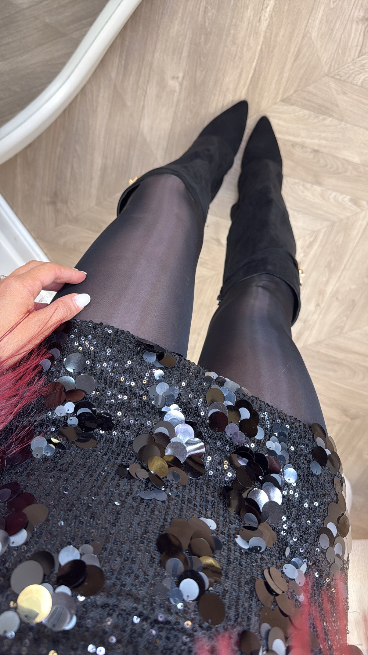 LISSY black sequin skort