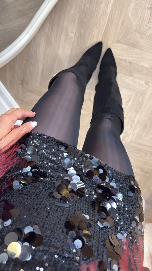 LISSY black sequin skort