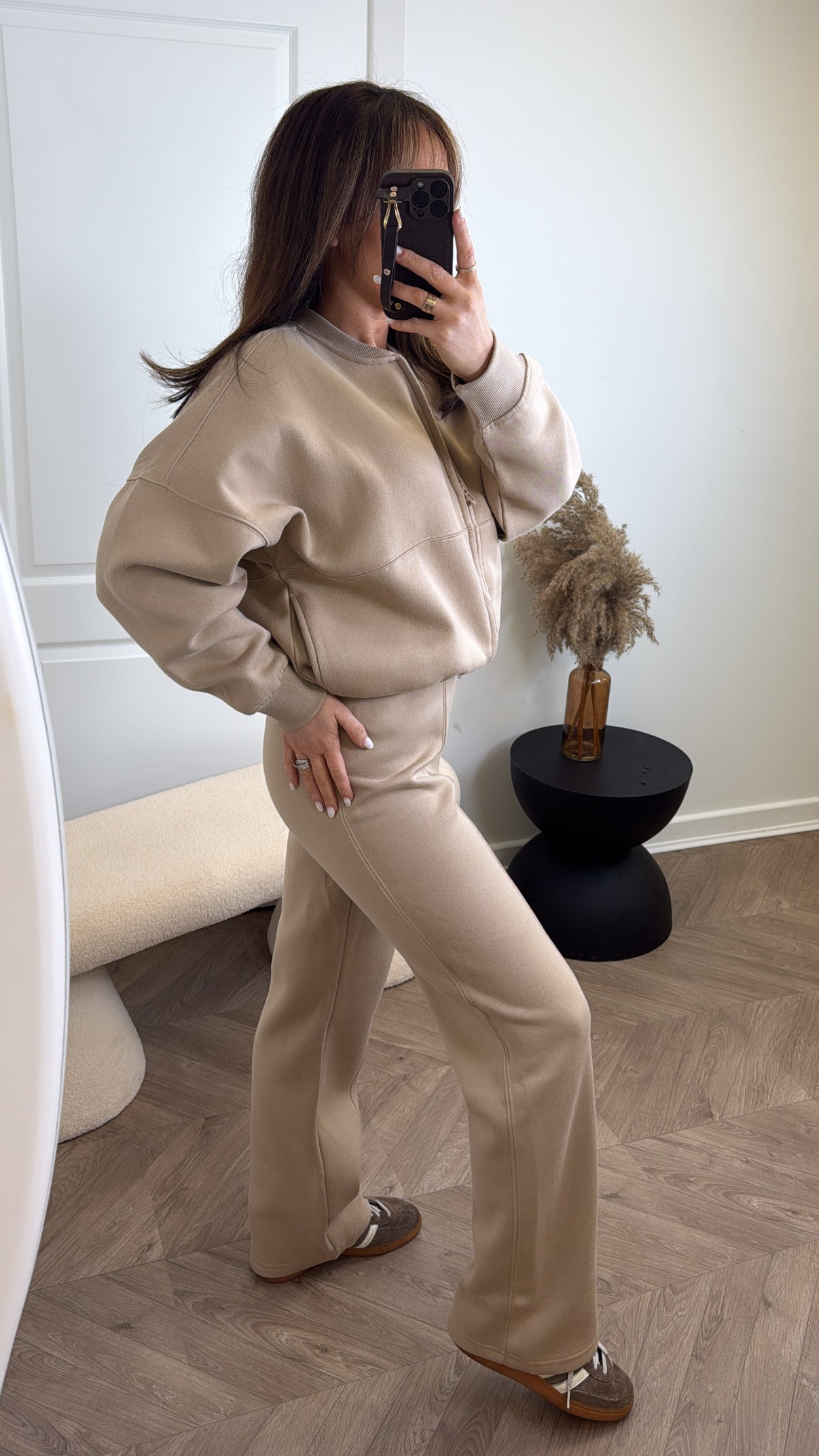 ELLEN beige bomber and trouser lounge set