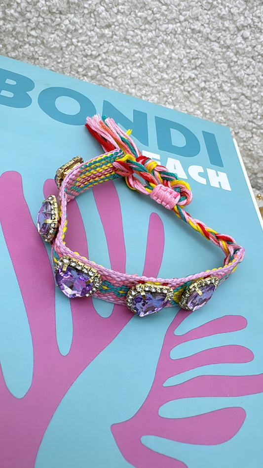 JESS purple braided jewel bracelet