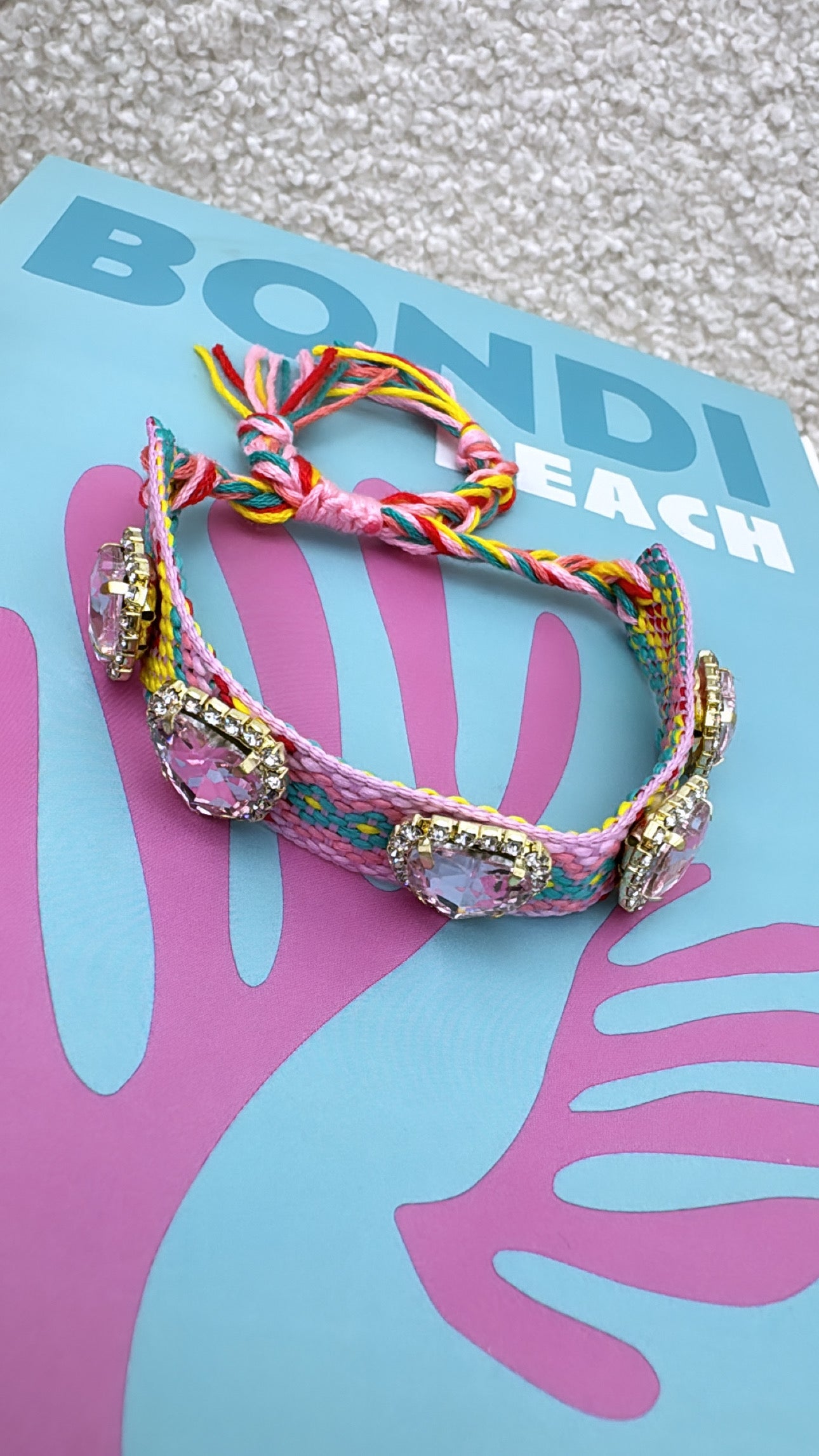 JESS pink braided jewel bracelet