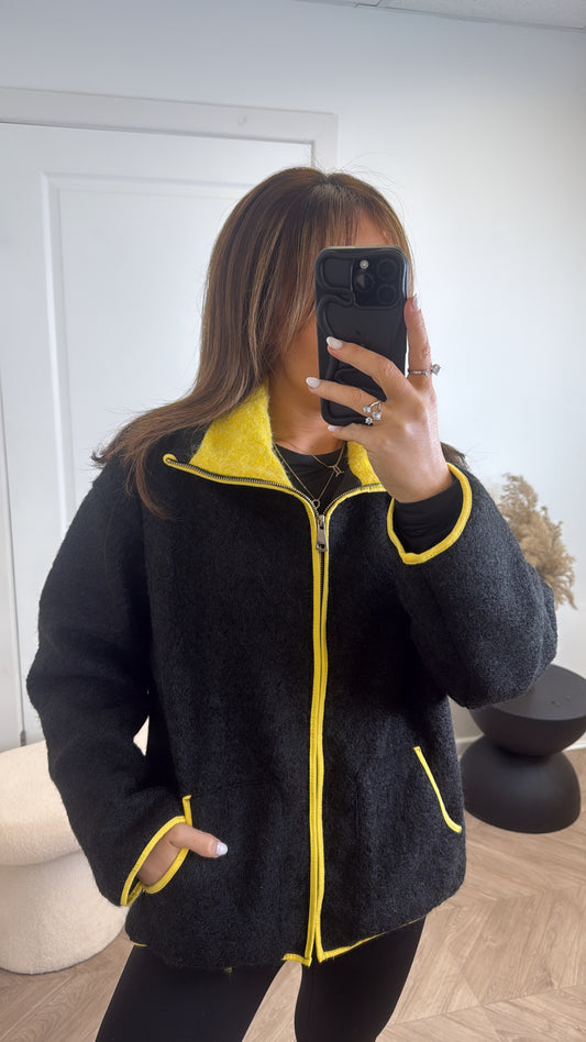 MACY black super soft contrast jacket