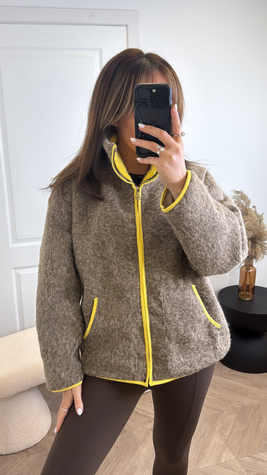 MACY mocha super soft contrast jacket