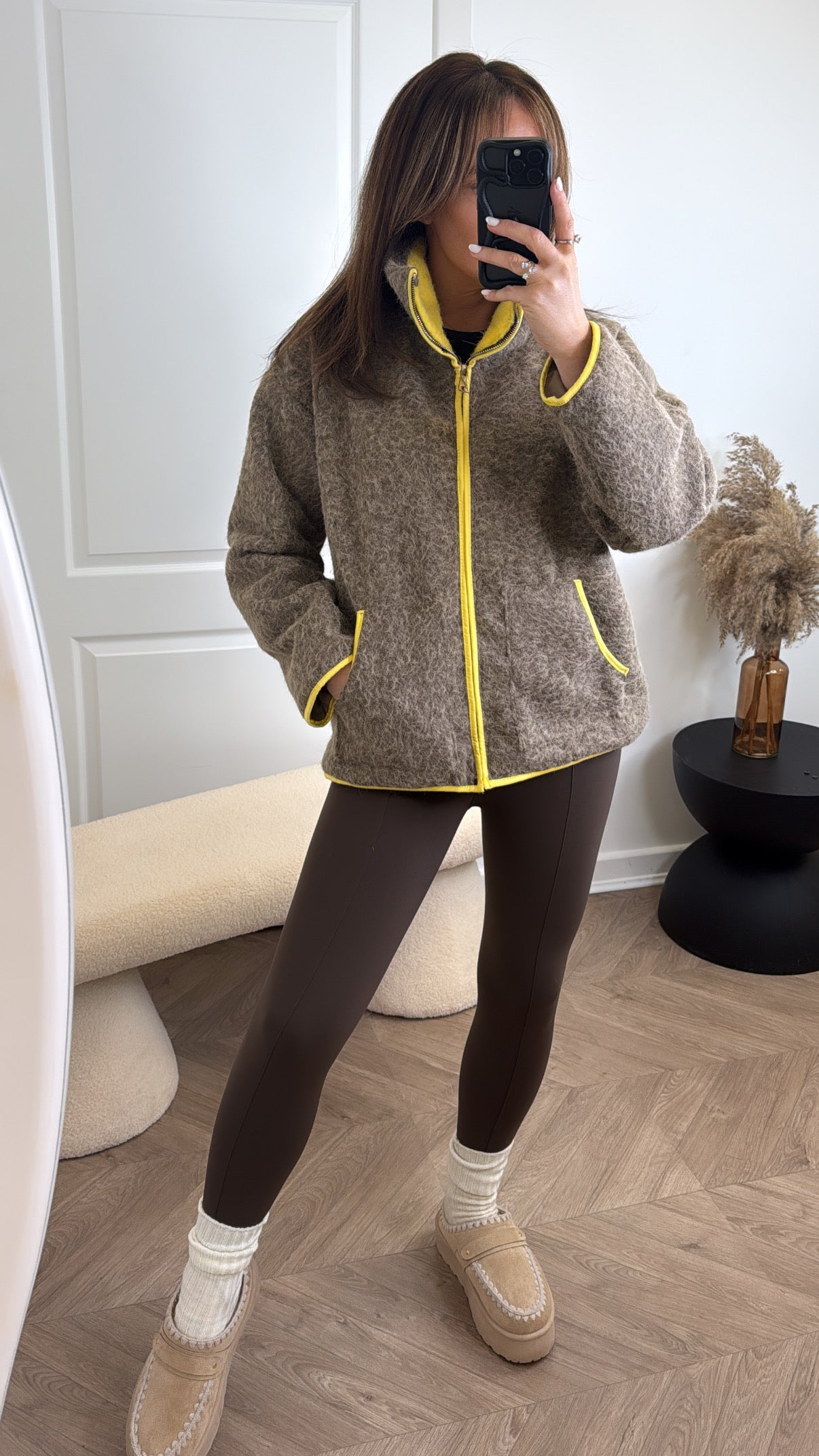 MACY mocha super soft contrast jacket