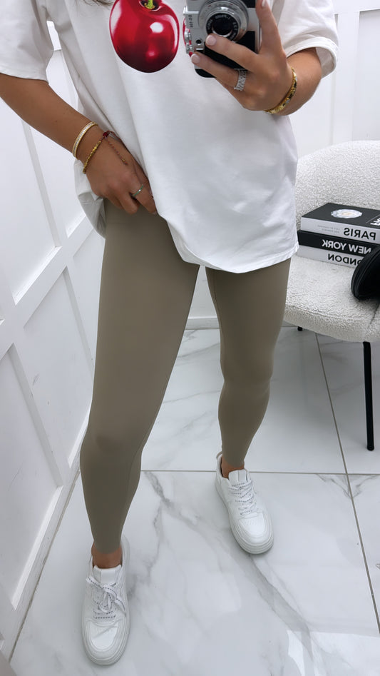 LIBBY taupe high waist buttery soft leggings