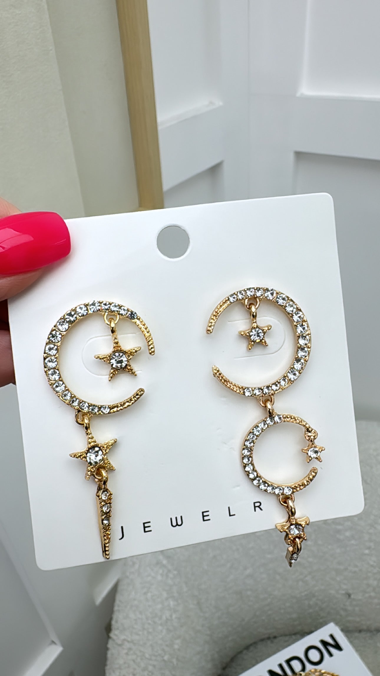 SIA gold moon and star earrings