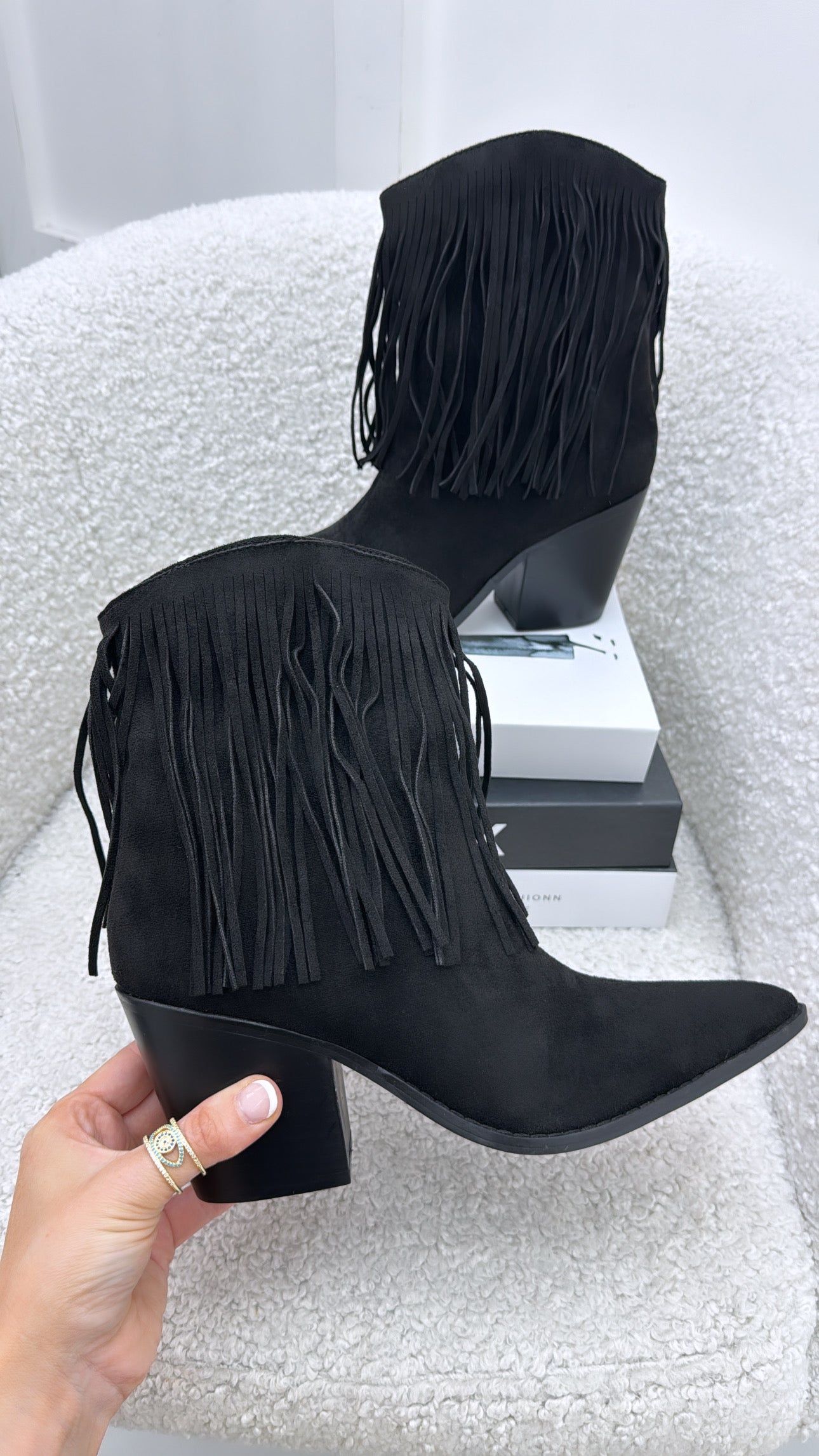 TESSA black tassel western boots