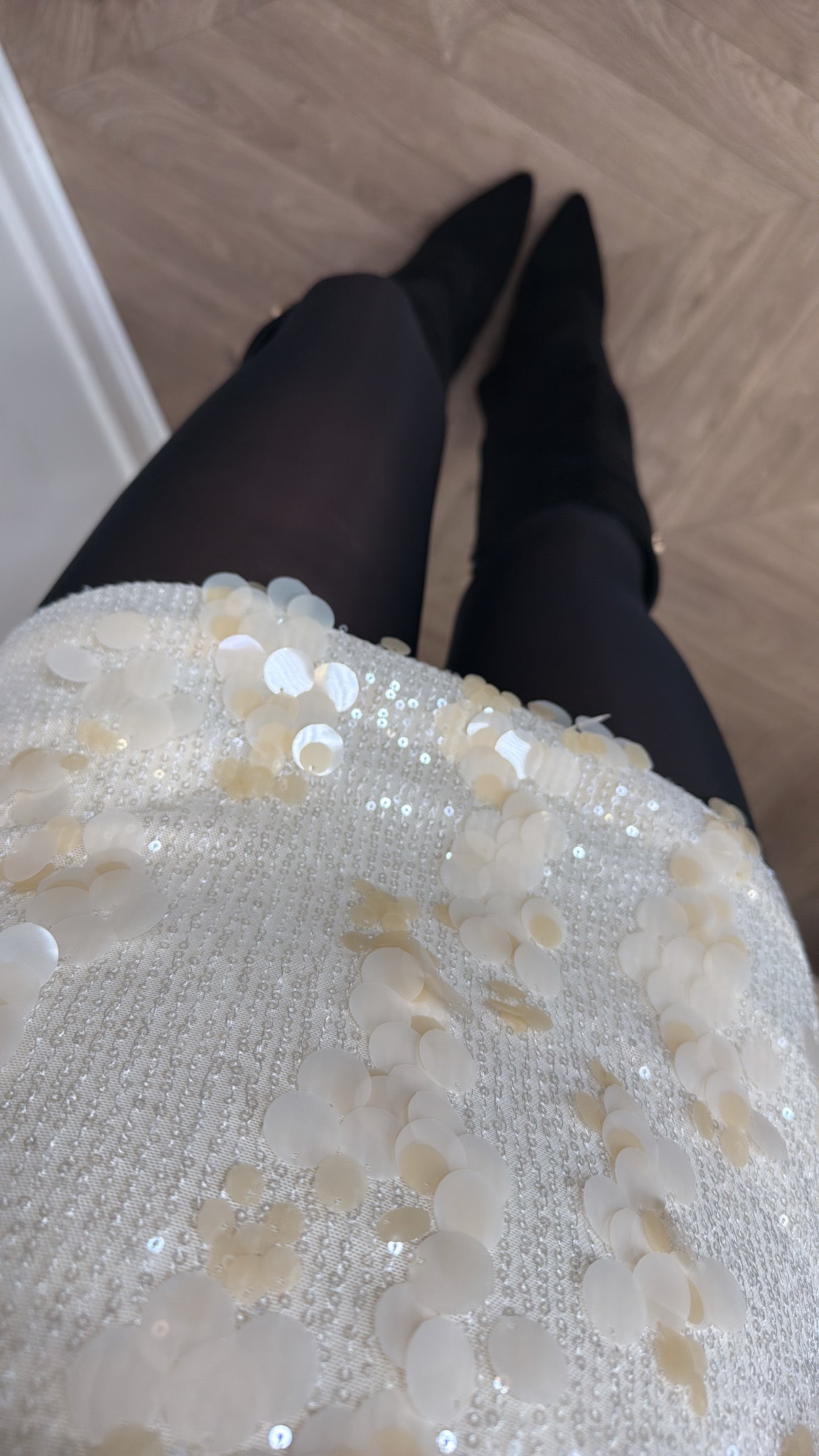 LISSY cream sequin skort