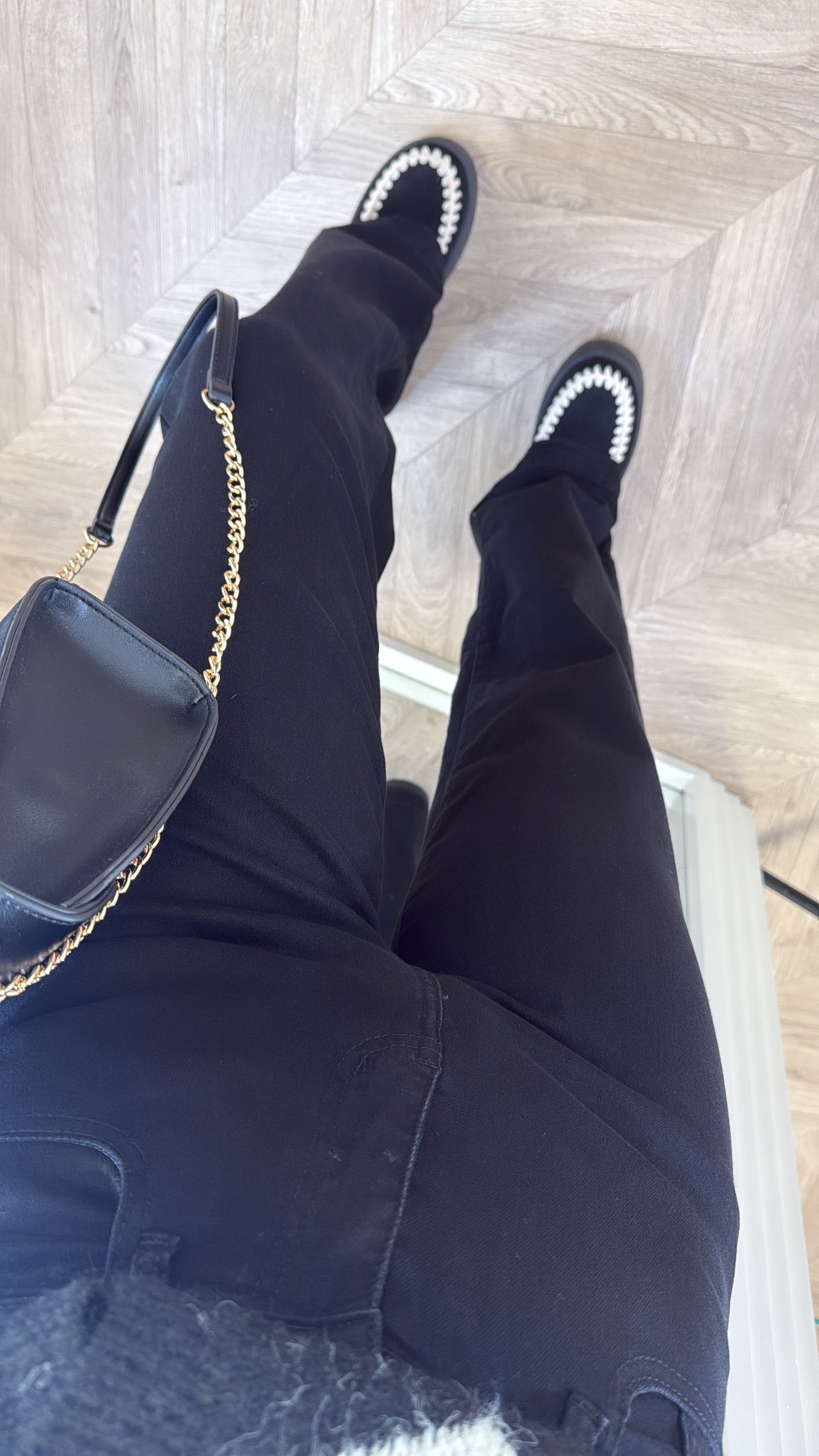 COREY black wide leg jeans