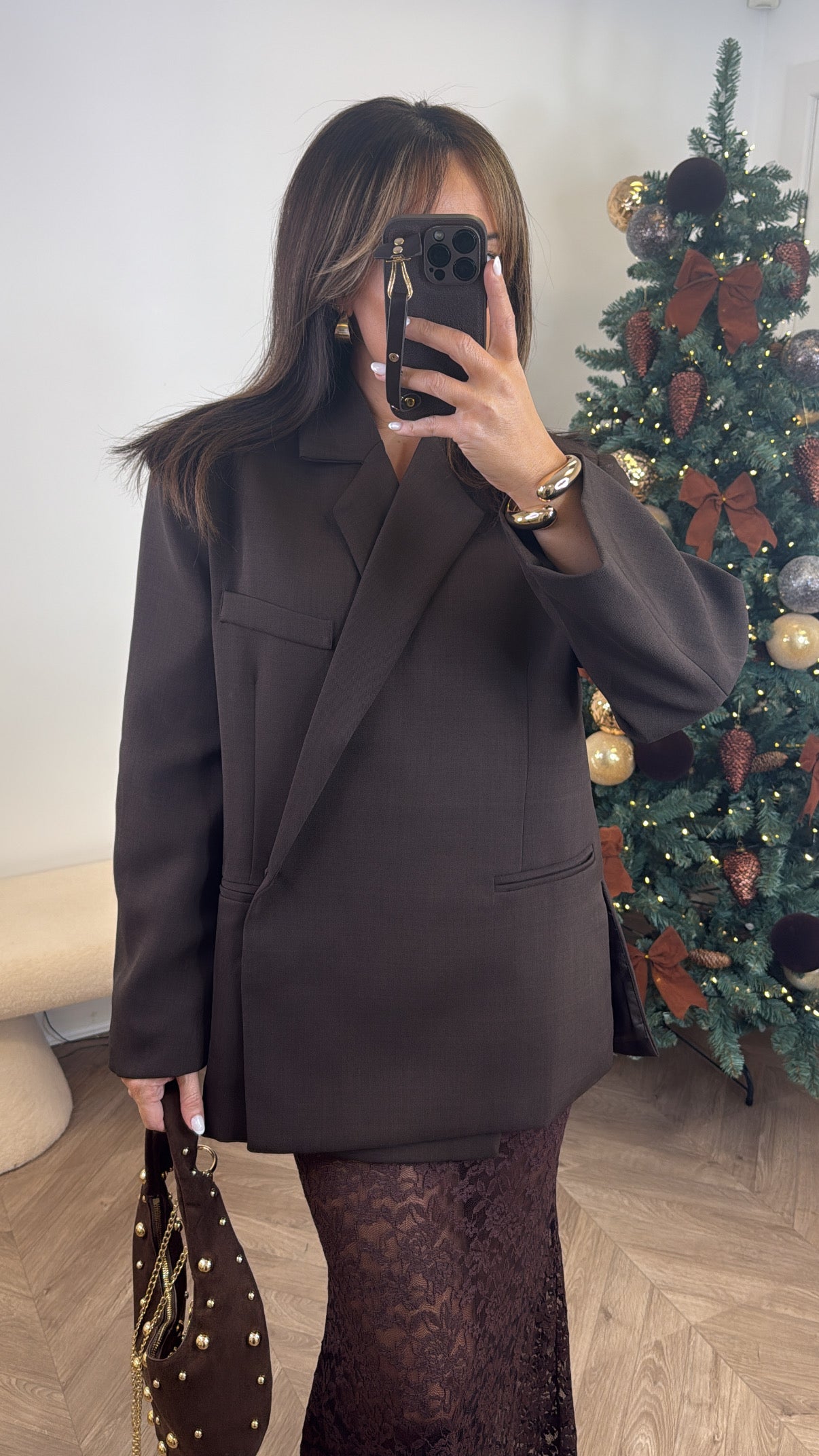 EMMA brown oversize tailored blazer