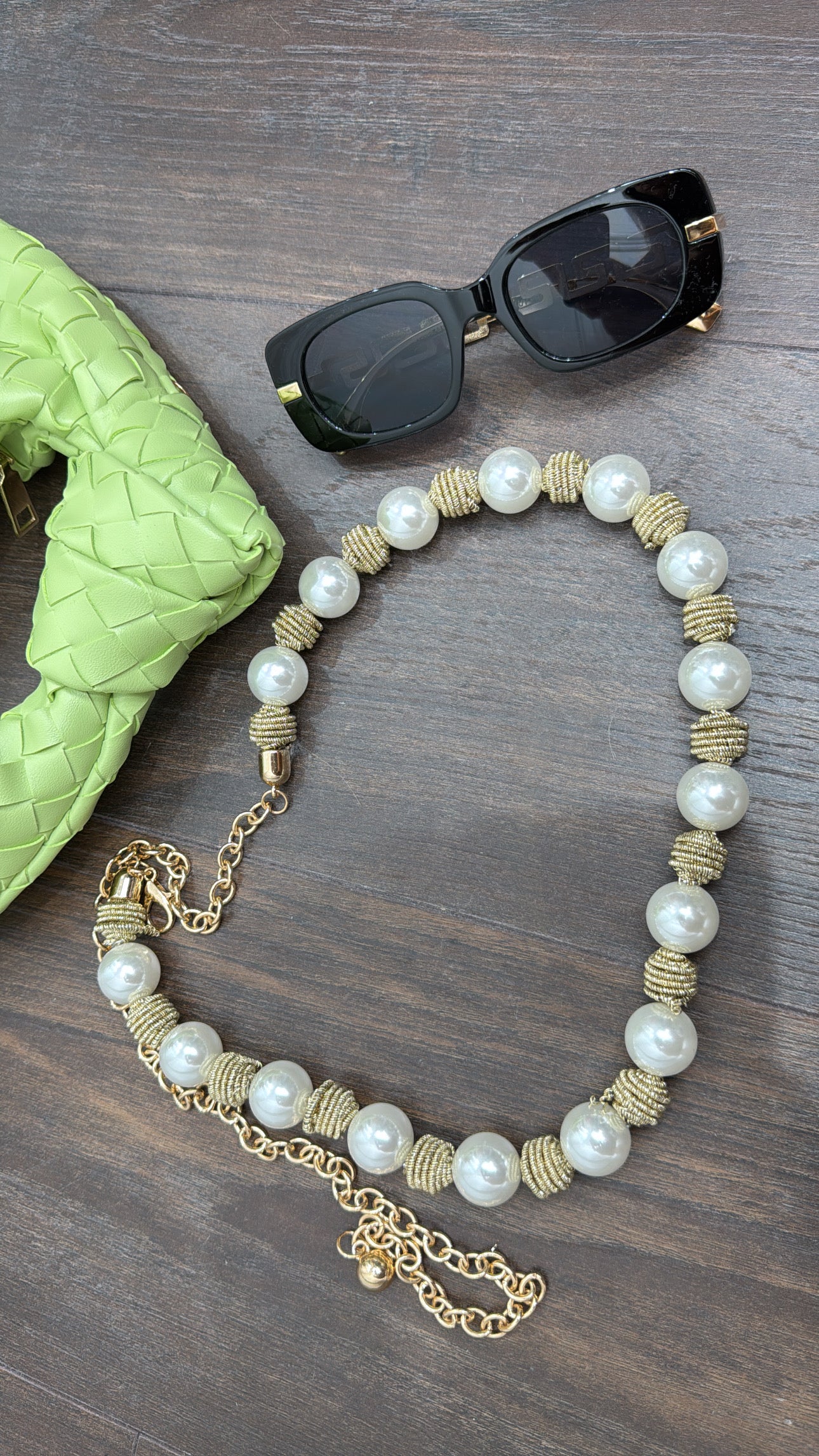 AURORA gold and pearl detail belt