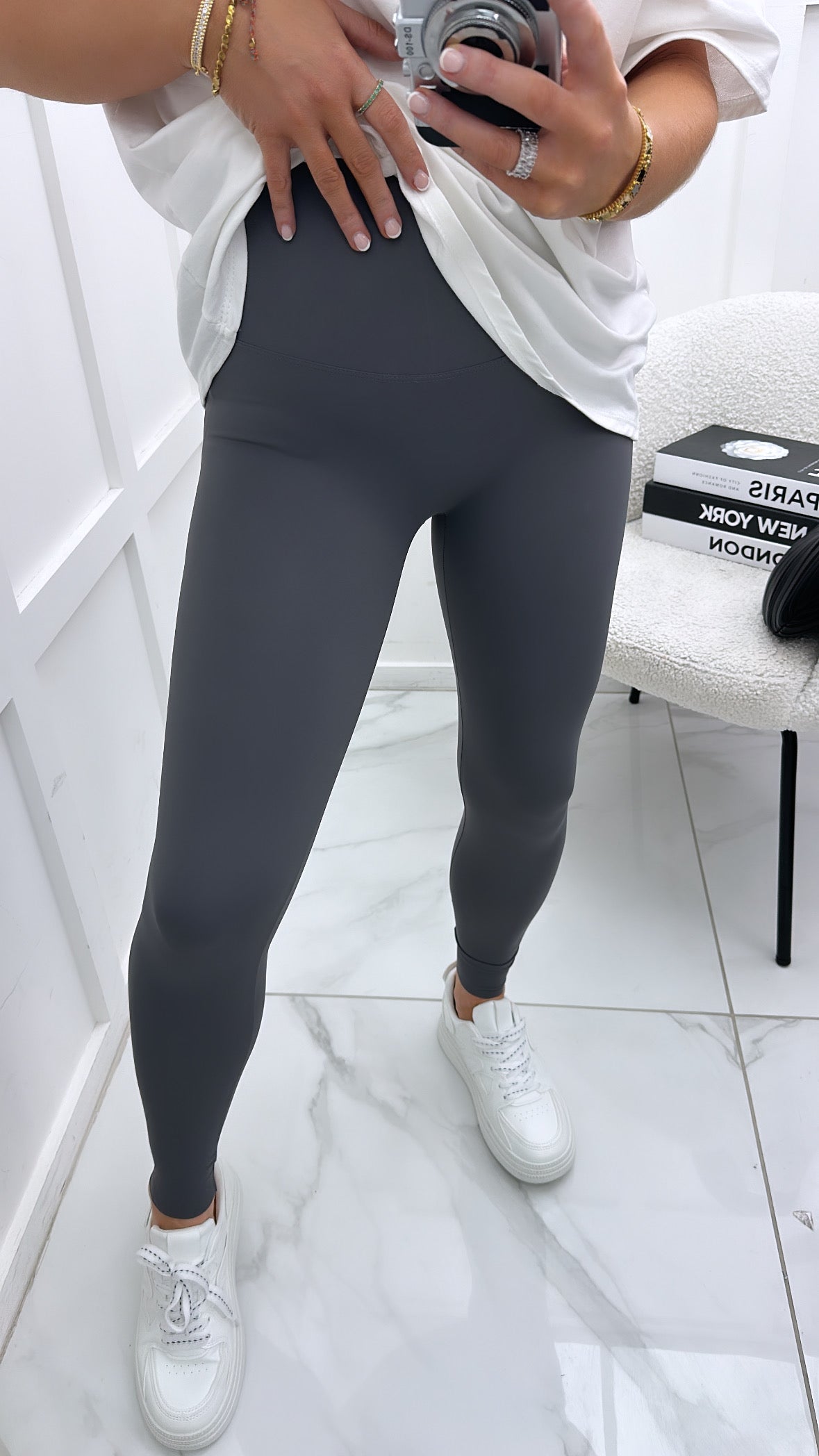 LIBBY grey high waist buttery soft leggings