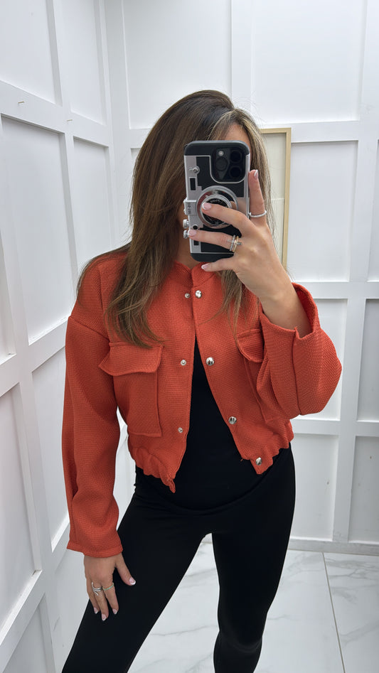 MAISIE rust bomber jacket