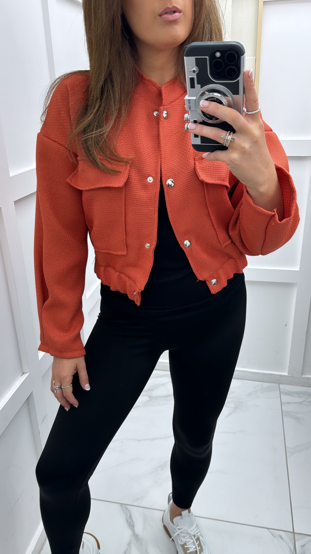 MAISIE rust bomber jacket