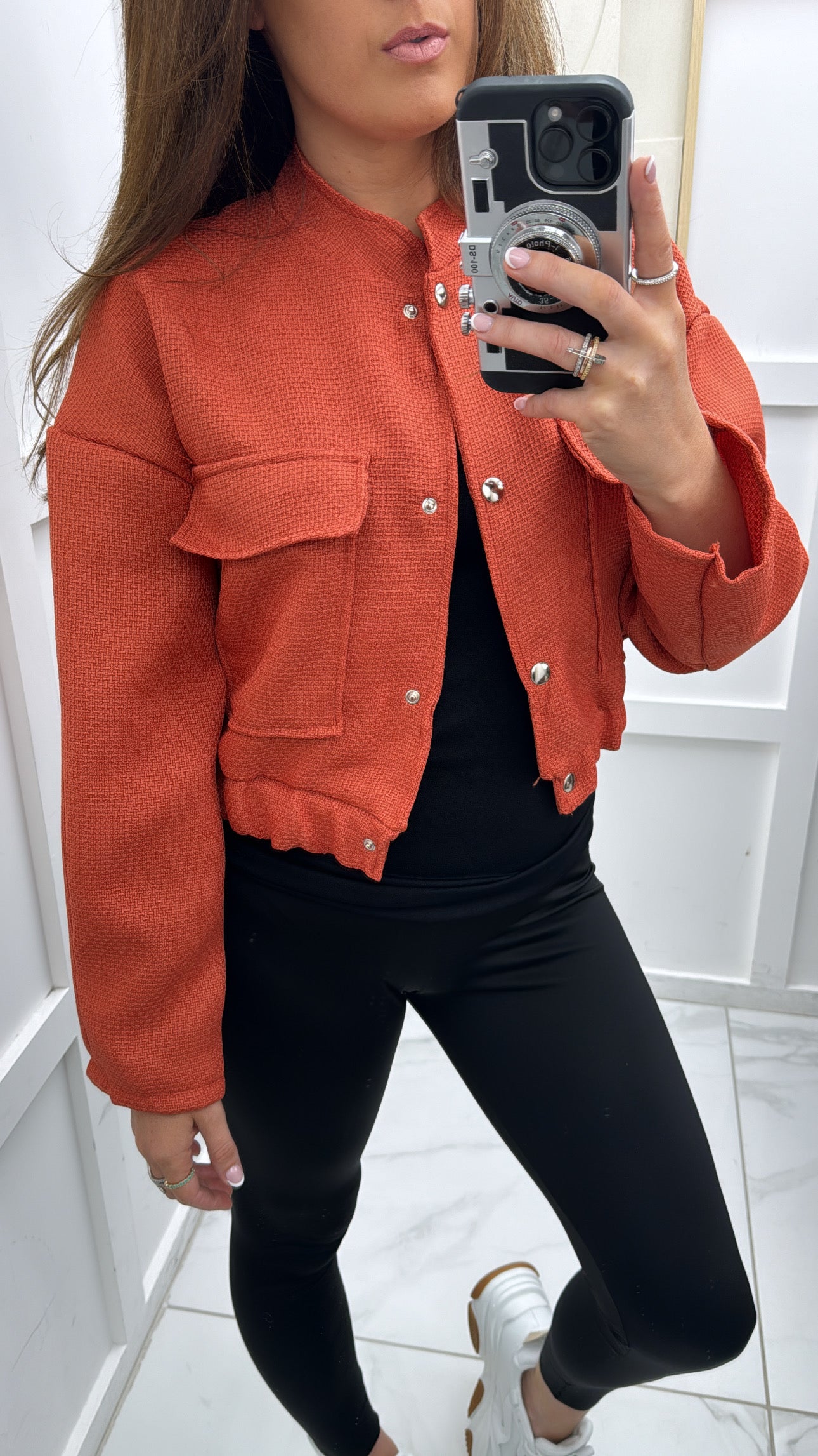 MAISIE rust bomber jacket