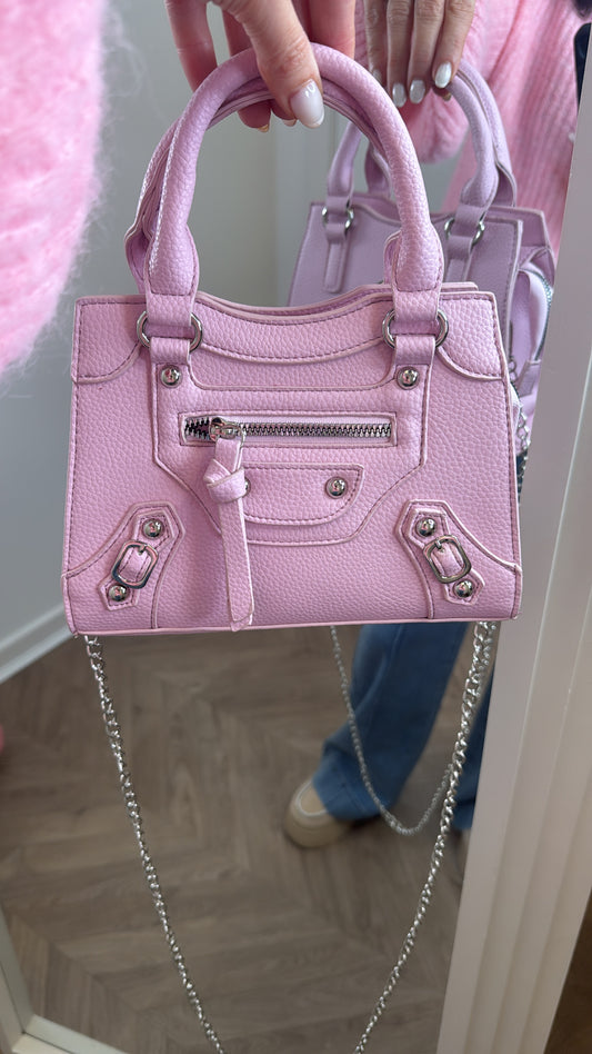MINNIE pink city bag with cross body strap