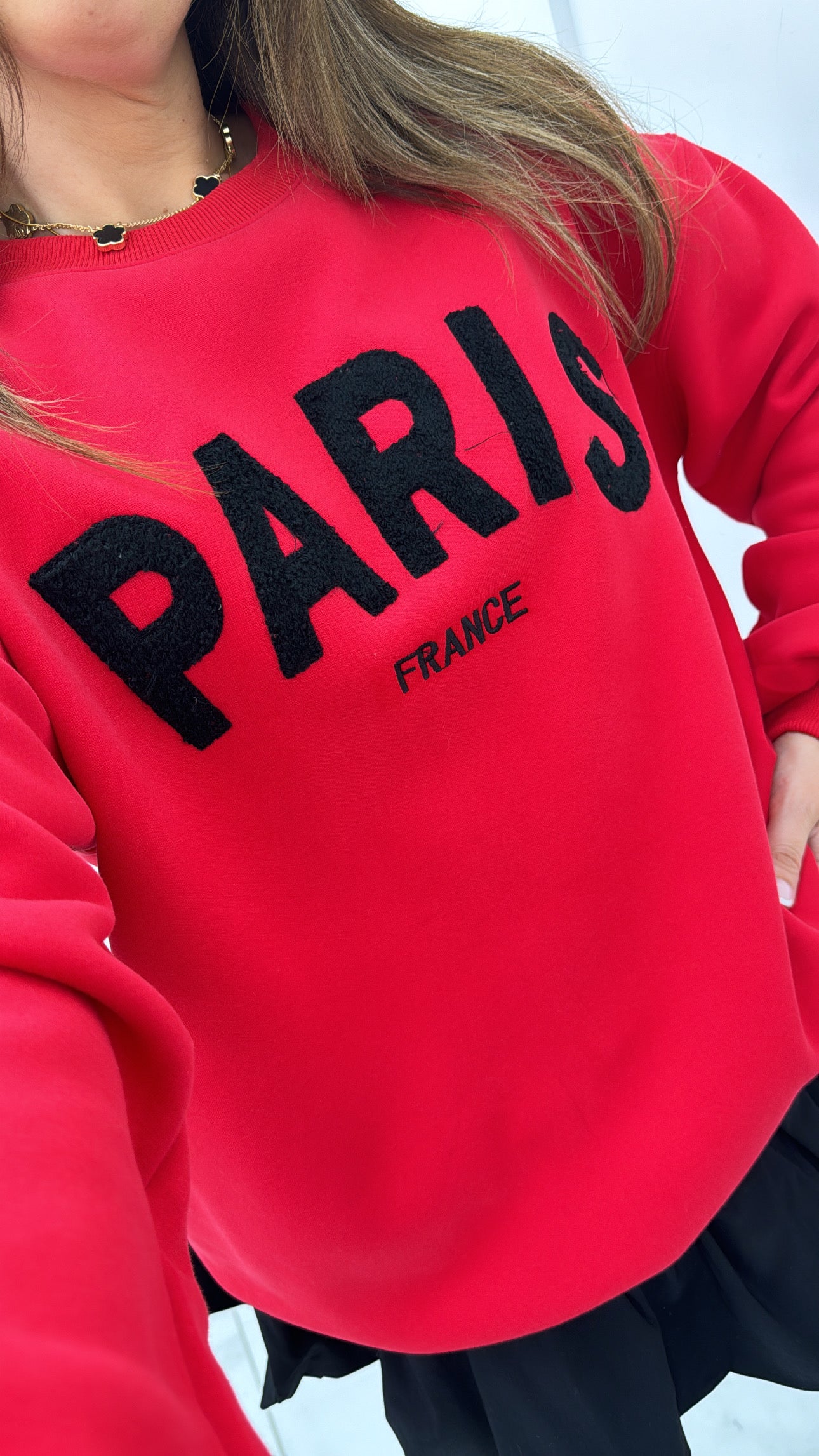 PARIS red super soft sweatshirt