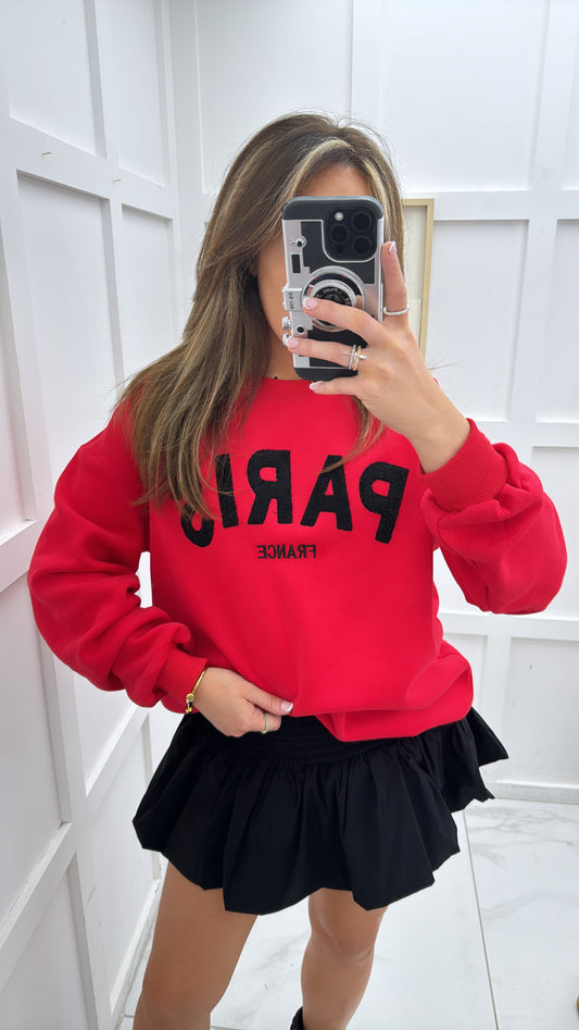 PARIS red super soft sweatshirt