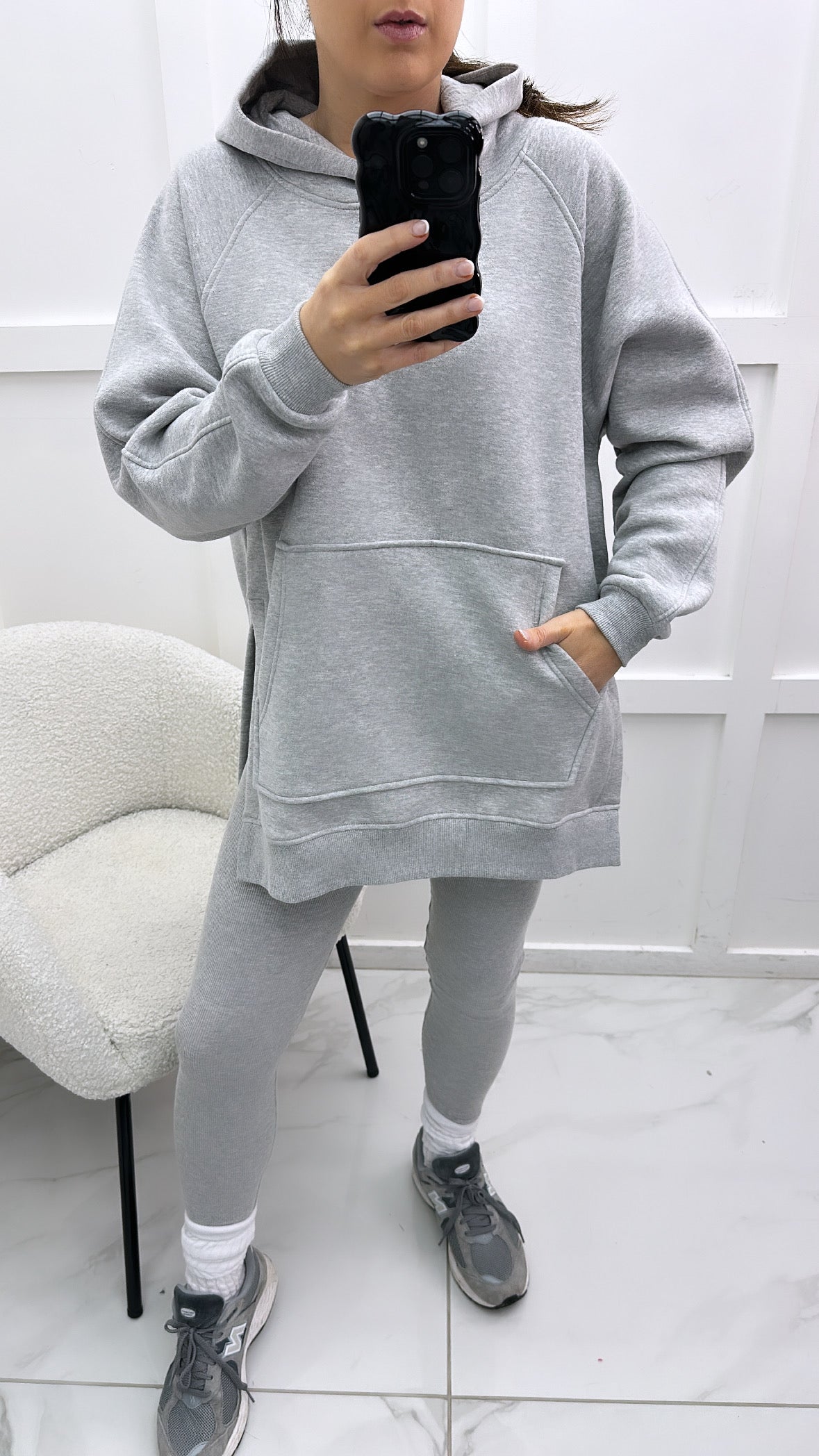 Grey hot sale oversized tracksuit