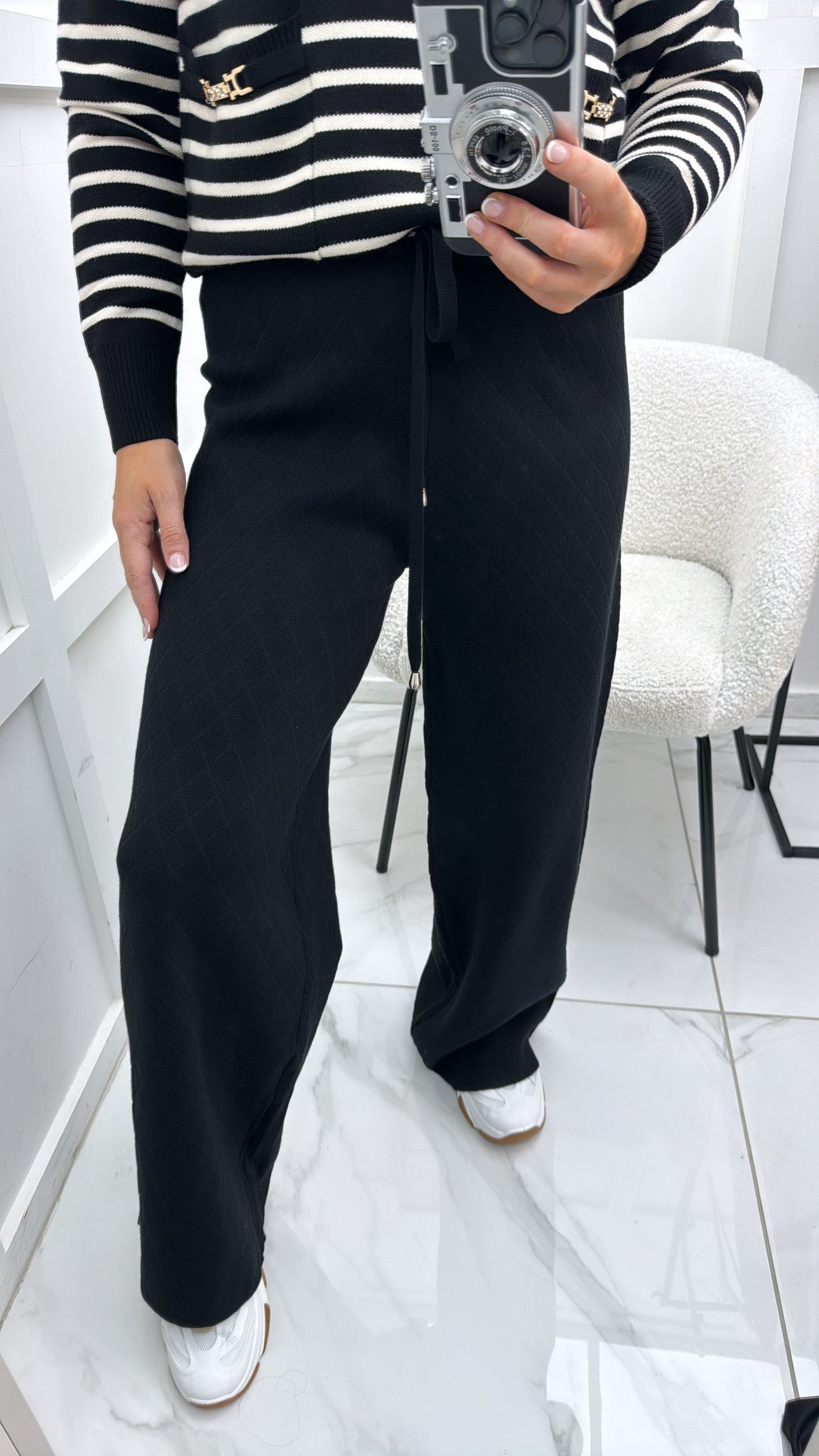 MAURISSA black soft kit wide leg joggers