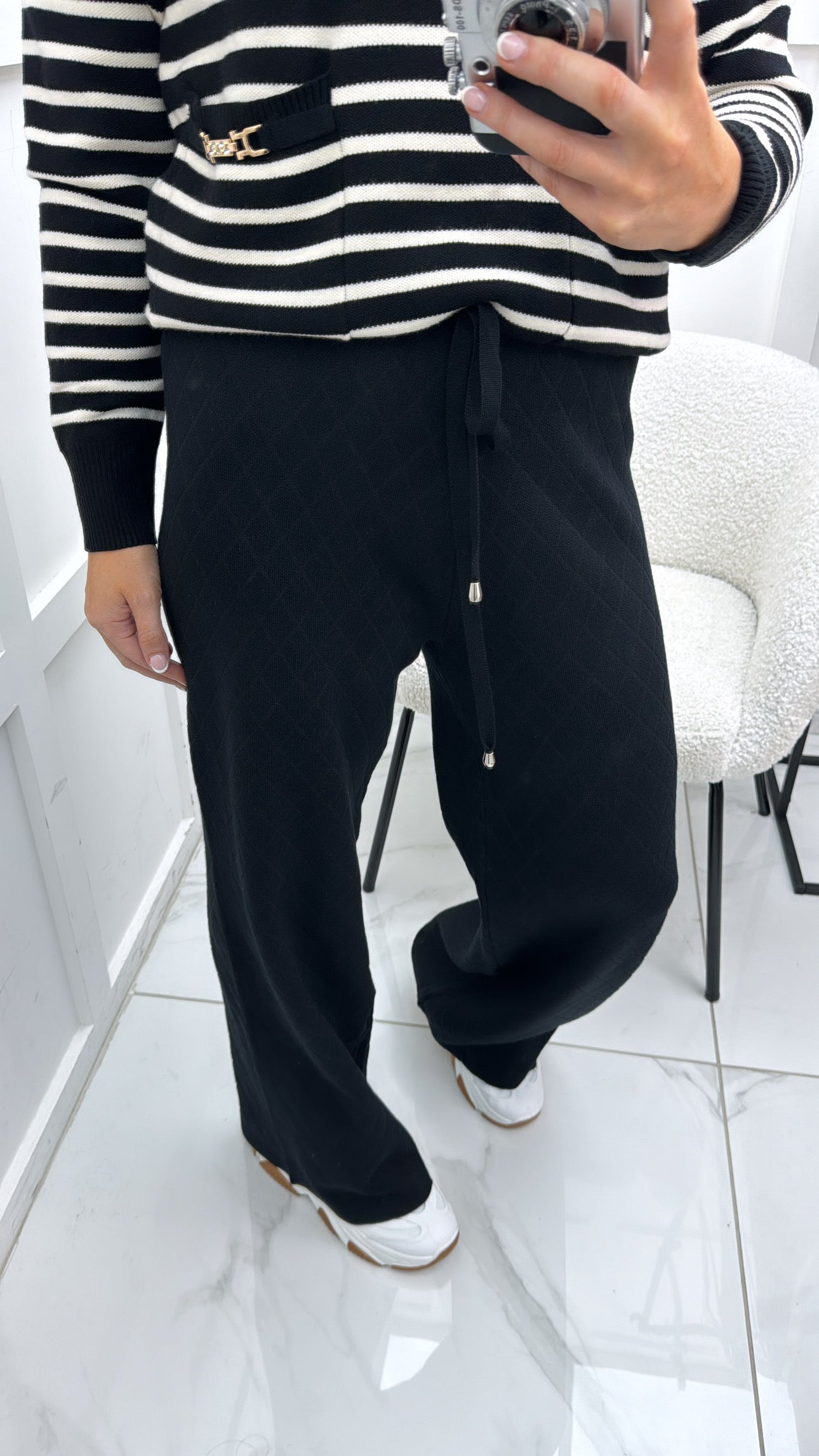 MAURISSA black soft kit wide leg joggers