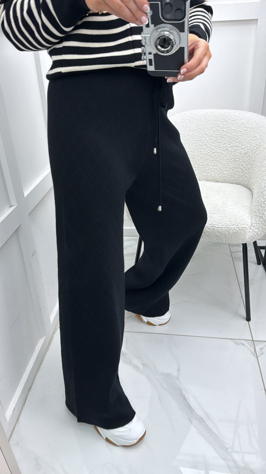 MAURISSA black soft kit wide leg joggers