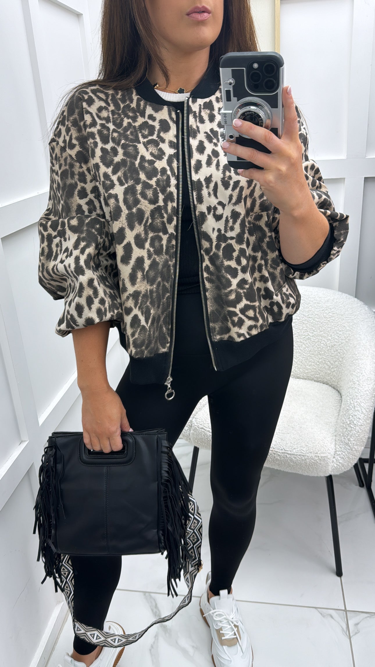 LAYKEN leopard print bomber jacket