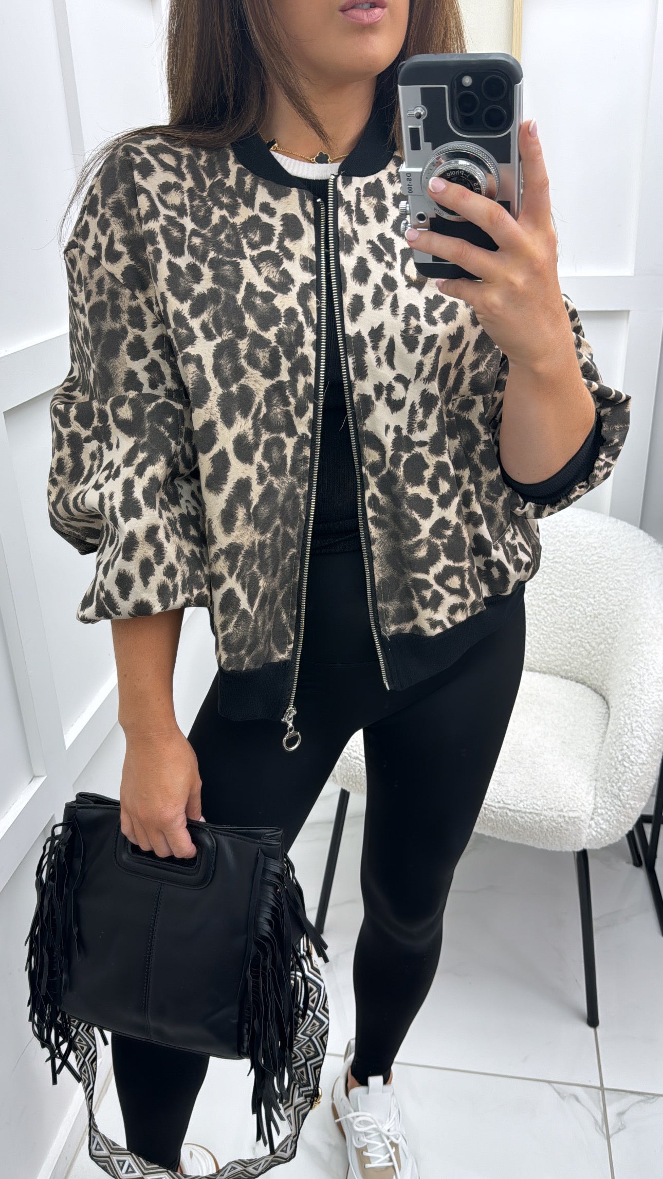 LAYKEN leopard print bomber jacket