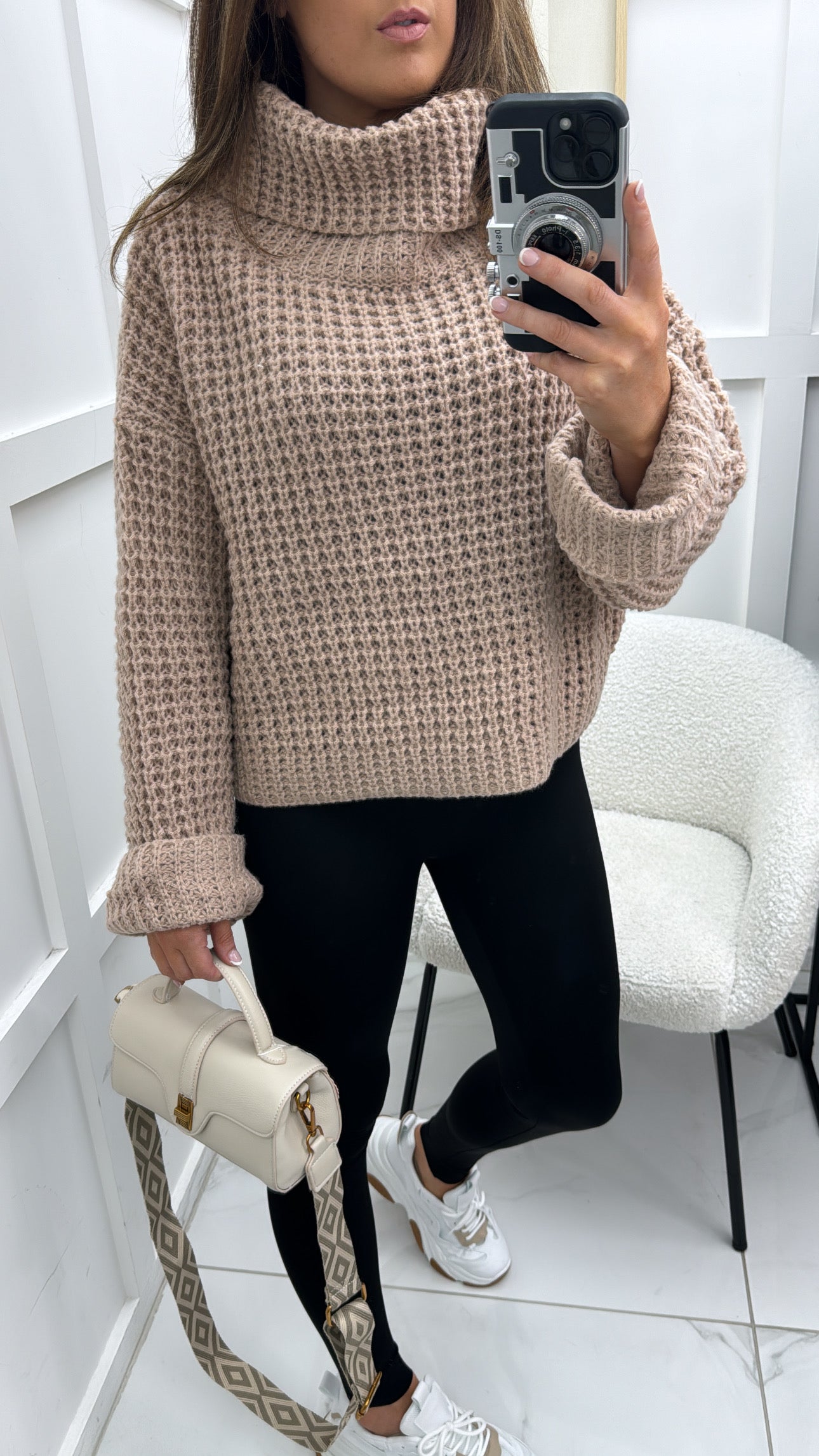 ABIGAIL taupe chunky knit jumper