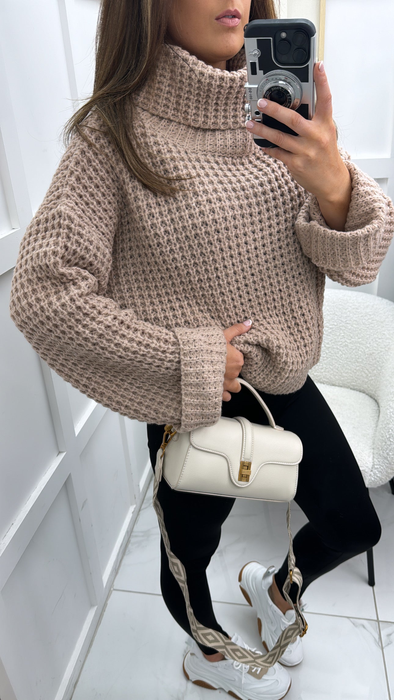 ABIGAIL taupe chunky knit jumper