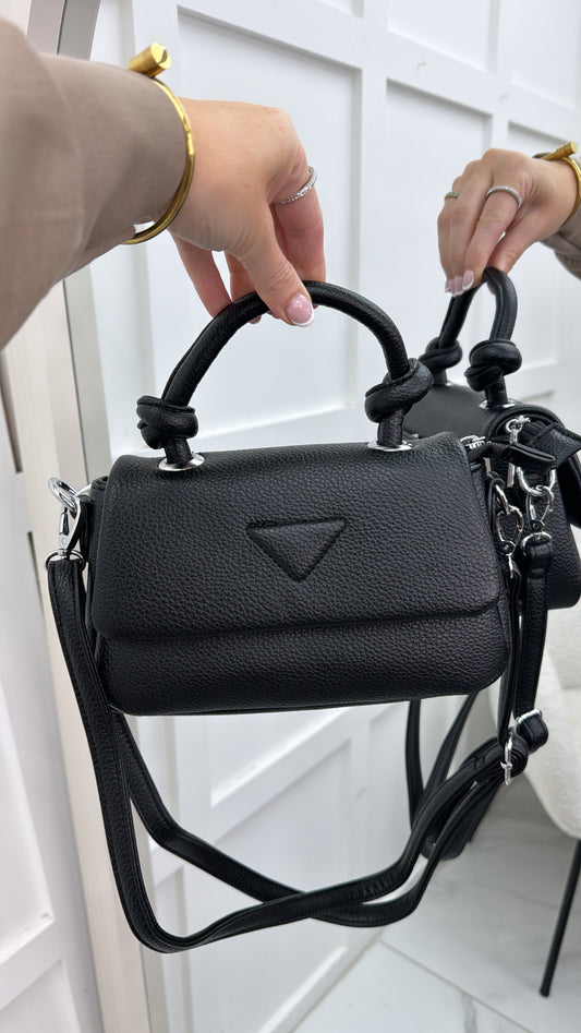 DEENA black cross body bag with grab handle