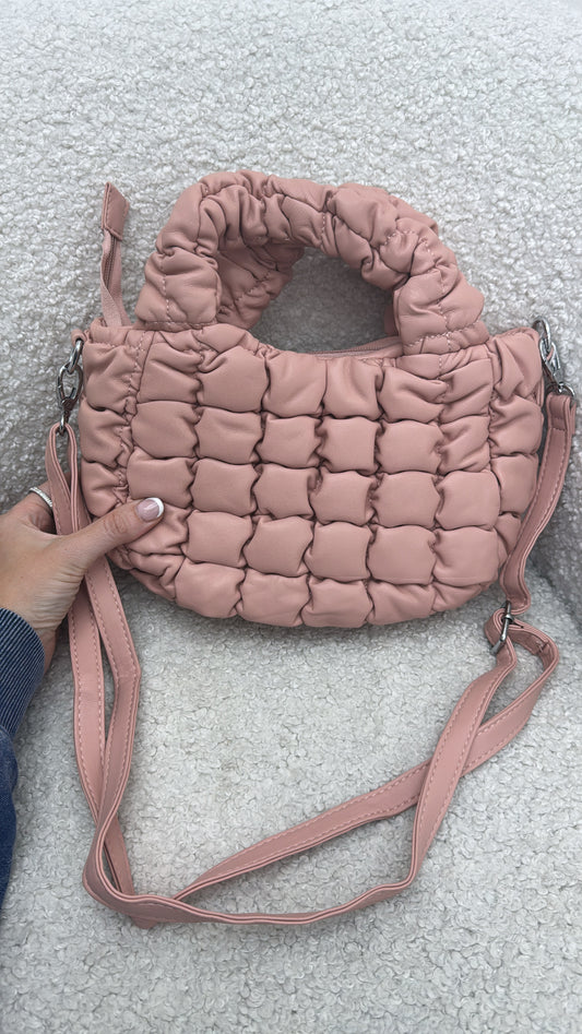 MORGAN pink quilted across body bag